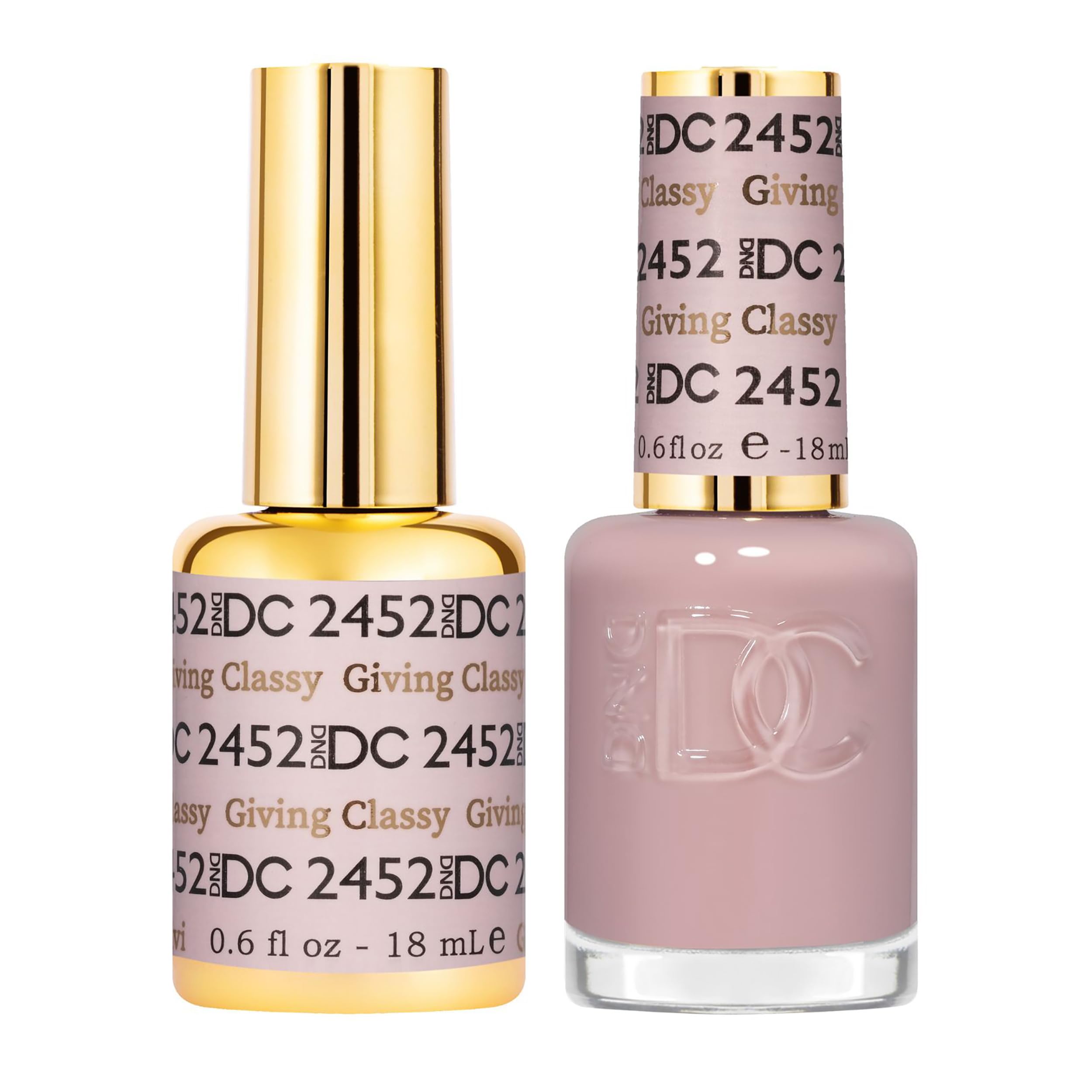 DND DC Gel Polish Set, Sheer Collection, UV/LED Gel Polish and Air Dry Nail Lacquer, Matching Chip-Free Polish Duo, 2452 Giving 