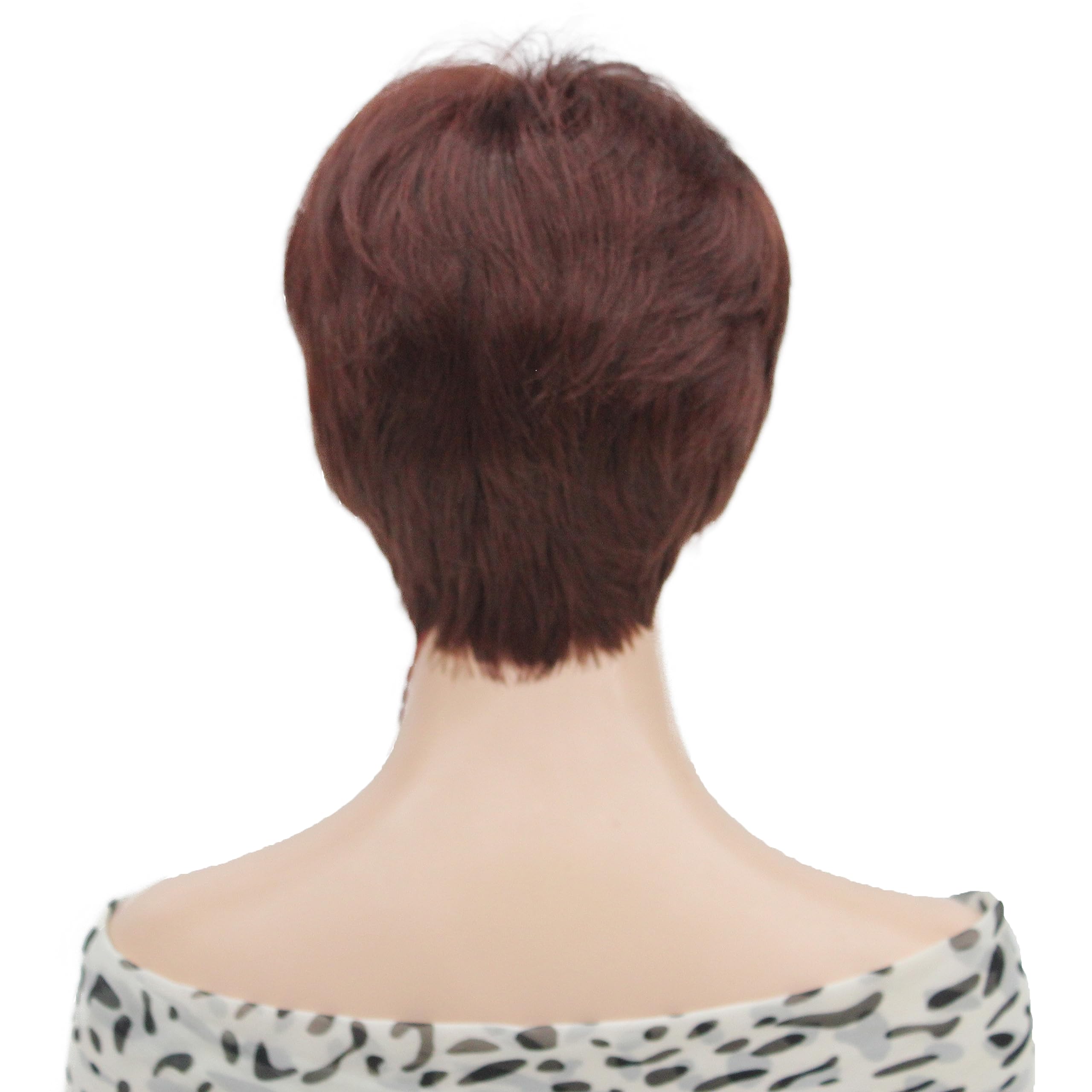 Lydell 6-8'' Short Layered Shaggy Heat Resistant Synthetic Wigs 33A Dark Auburn
