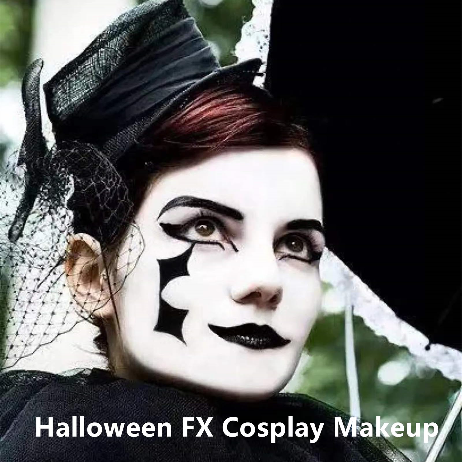 Go Ho Red Black And White Face Body Paint Water Based Cream Washable For Adults Children,Cream Body Paint Wand With Cushion Appl