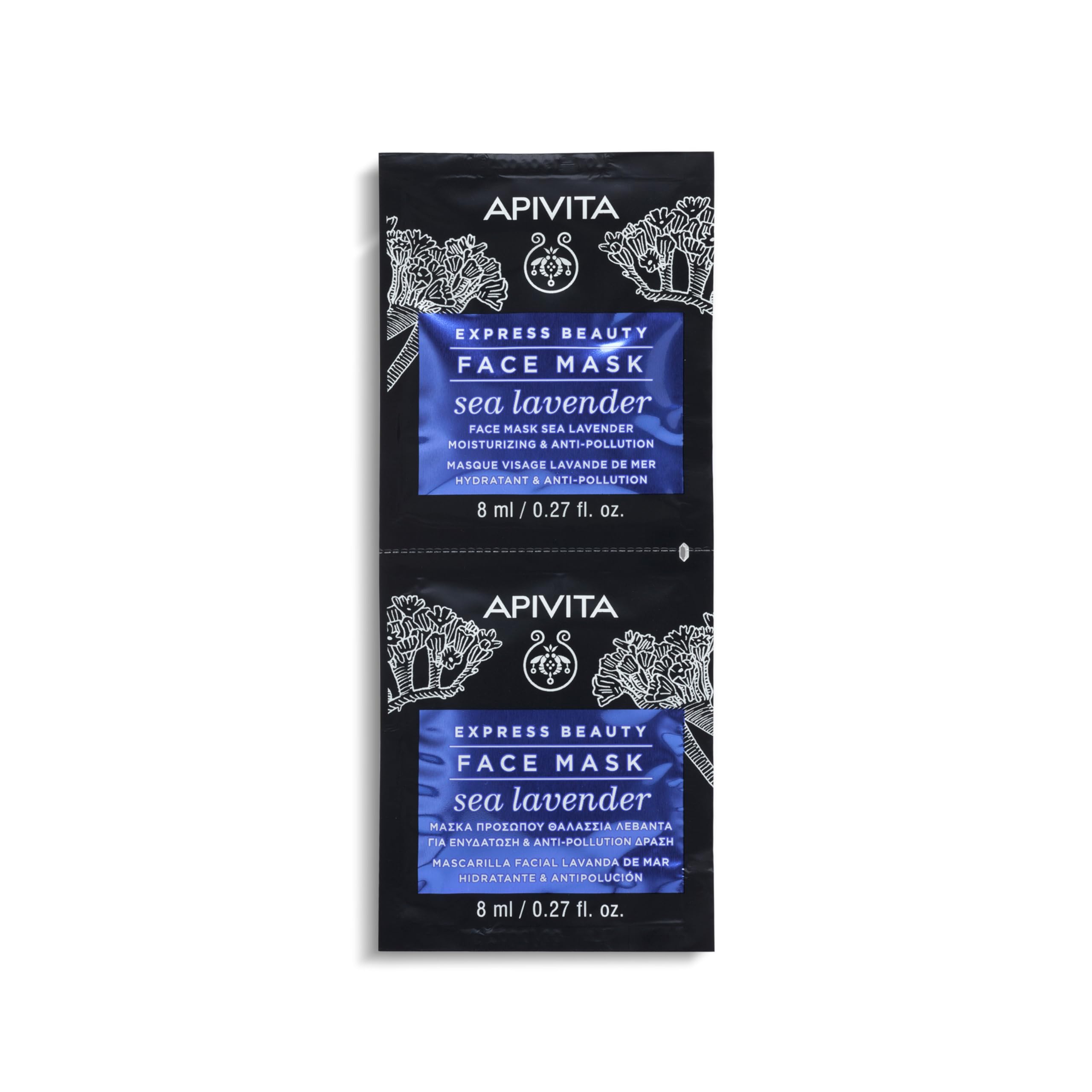 Apivita Express Beauty Face Mask Sea Lavender Moisturizing & Antipollution, Moisturizing Face Mask, Antipolution Action, Derma