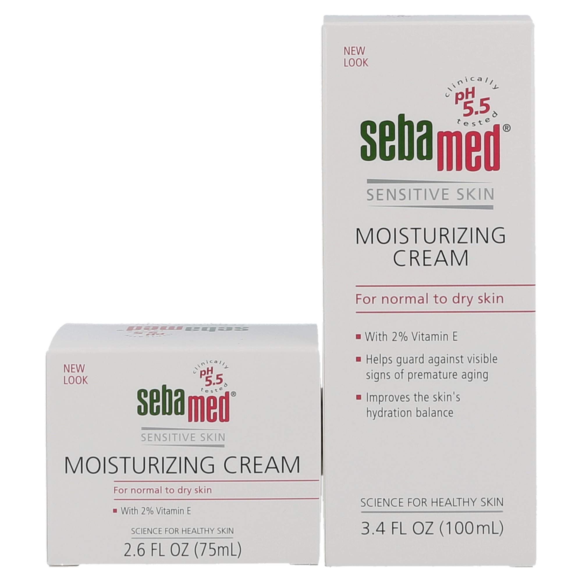 Sebamed Moisturizing Face Cream 2.6 Fluid Ounces (75Ml) And Moisturizing Face Cream With Pump 3.4 Fluid Ounces (100Ml) Vitamin E
