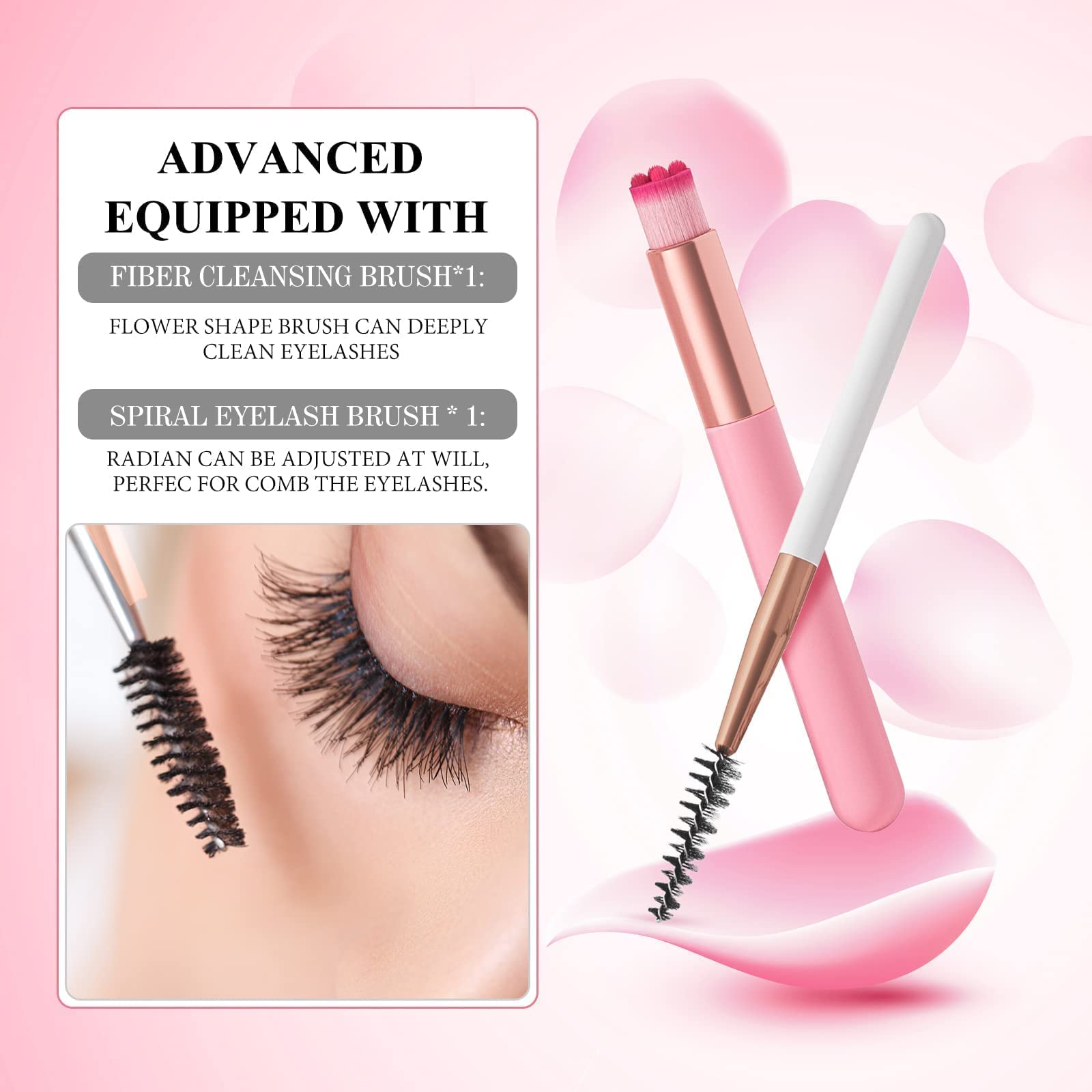 Eyelash Extension Cleanser 60Ml +Mascara Wand+ Brush Eyelid Foaming Cleanser,Eyelash Wash And Lash Bath For Extensions,Paraben &