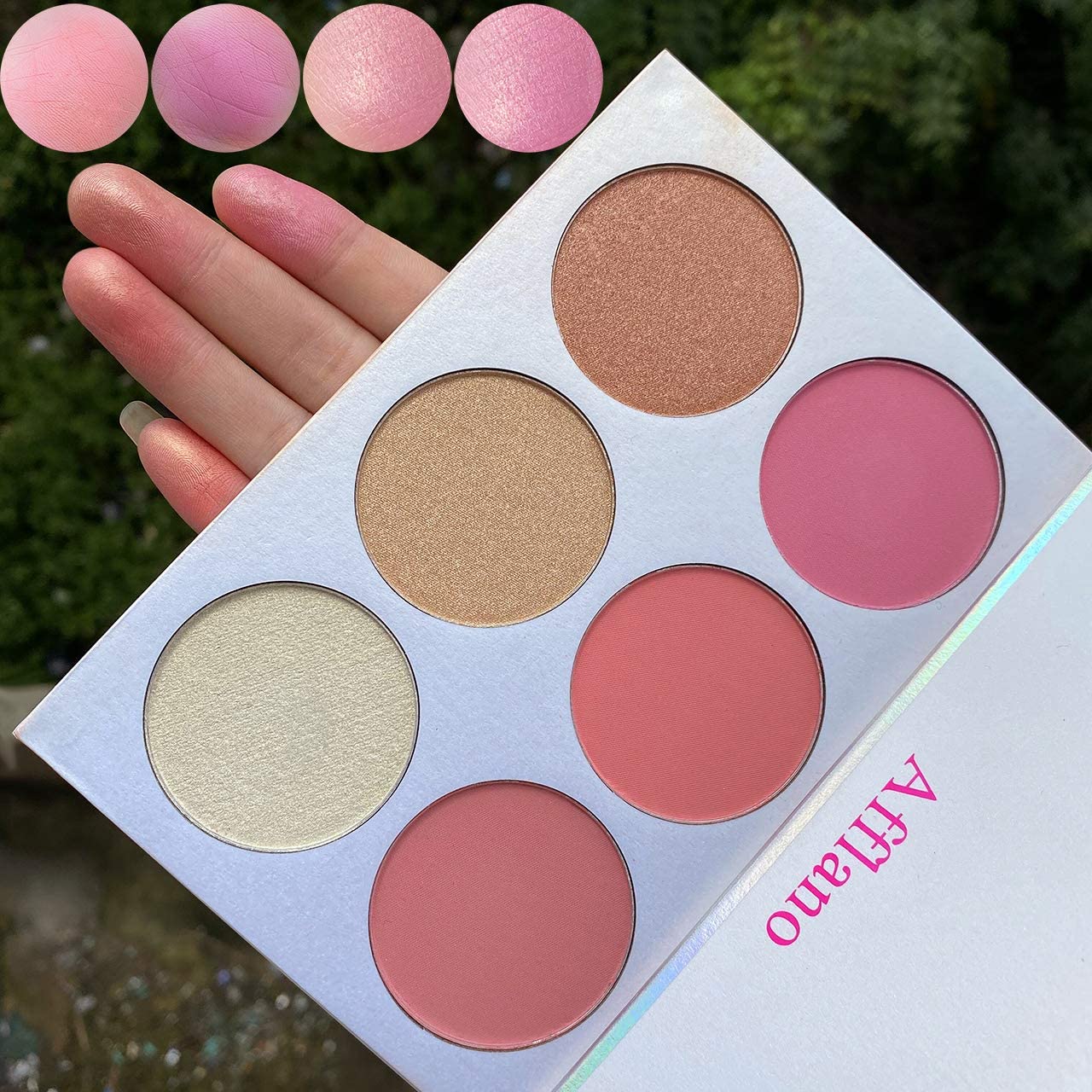 Blusher & Illuminator Highlighter & Bronzer Powder Contour Collection Set - 3 Blusher & 3 Highlighter Powder Palette - Perfect F