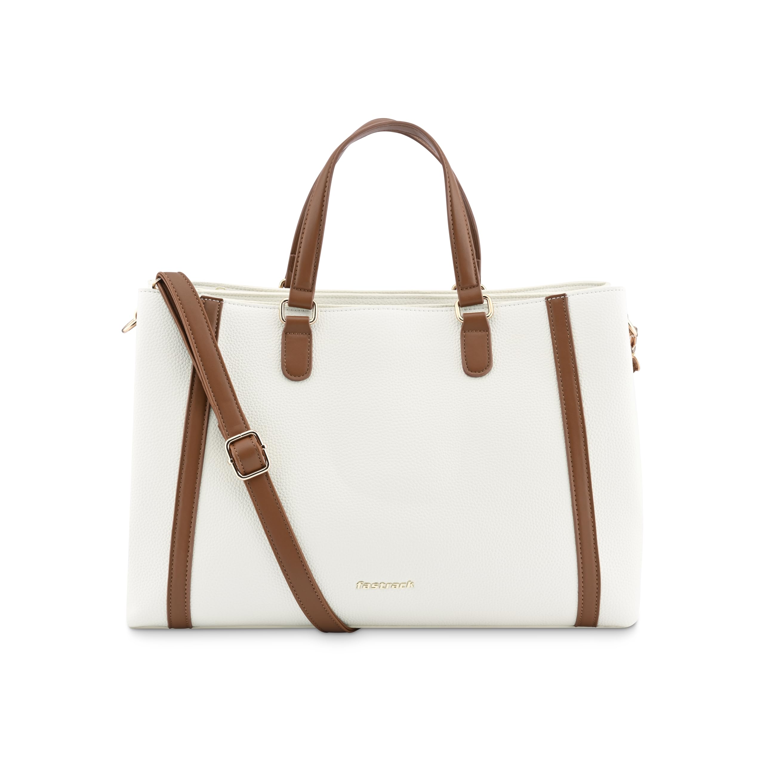 Fastrack Casual 14 Laptop Tote | FauxLeather WomenS Handbags |14 Laptop Tote For Workwear And College, White