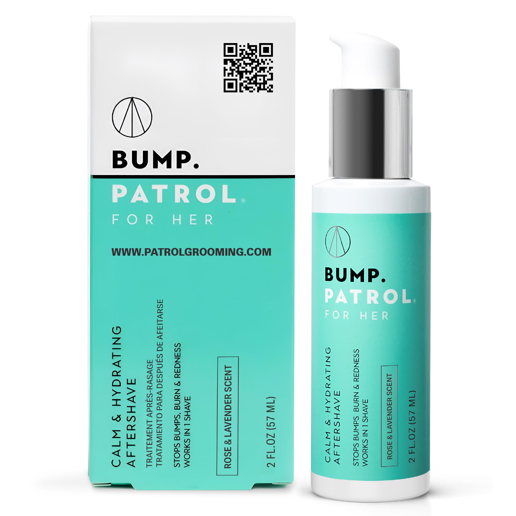 Bump Patrol For Her - Calm & Hydrating Aftershave for Women - Razor Bumps, Razor Burn, and Ingrown Hair Treatment for Bikini Are