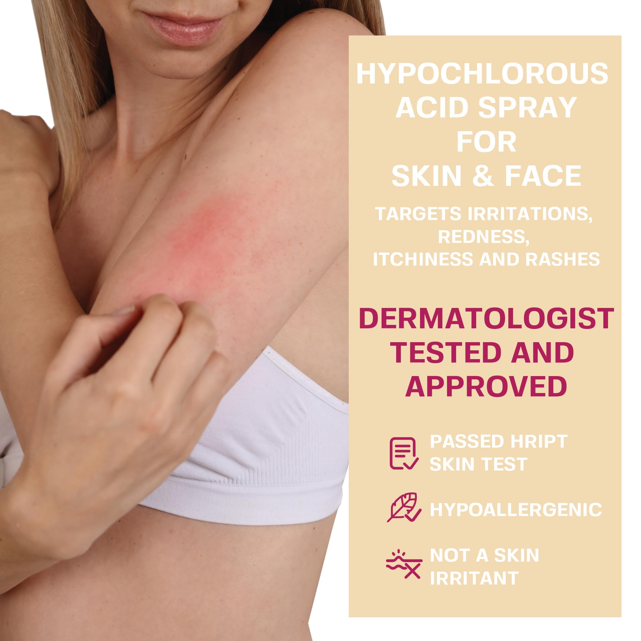 BASE LABORATORIES Hypochlorous Acid Spray for Face & Skin | Healing Topical Skin Repair Solution | Wounds, Irritations, Facial C