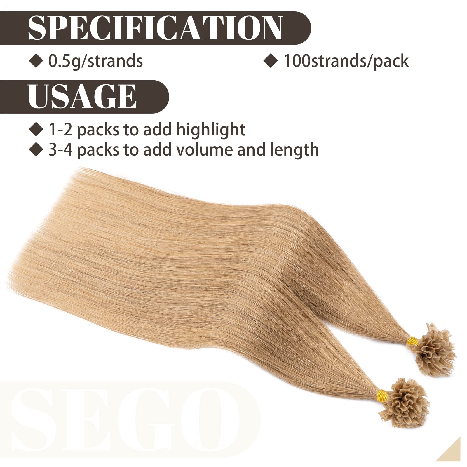 Pre Bonded U Tip Hair Extensions Human Hair 100 Strands Keratin Fushion Nail Tip Human Hair Extensions 100% Real Remy Hair Silky
