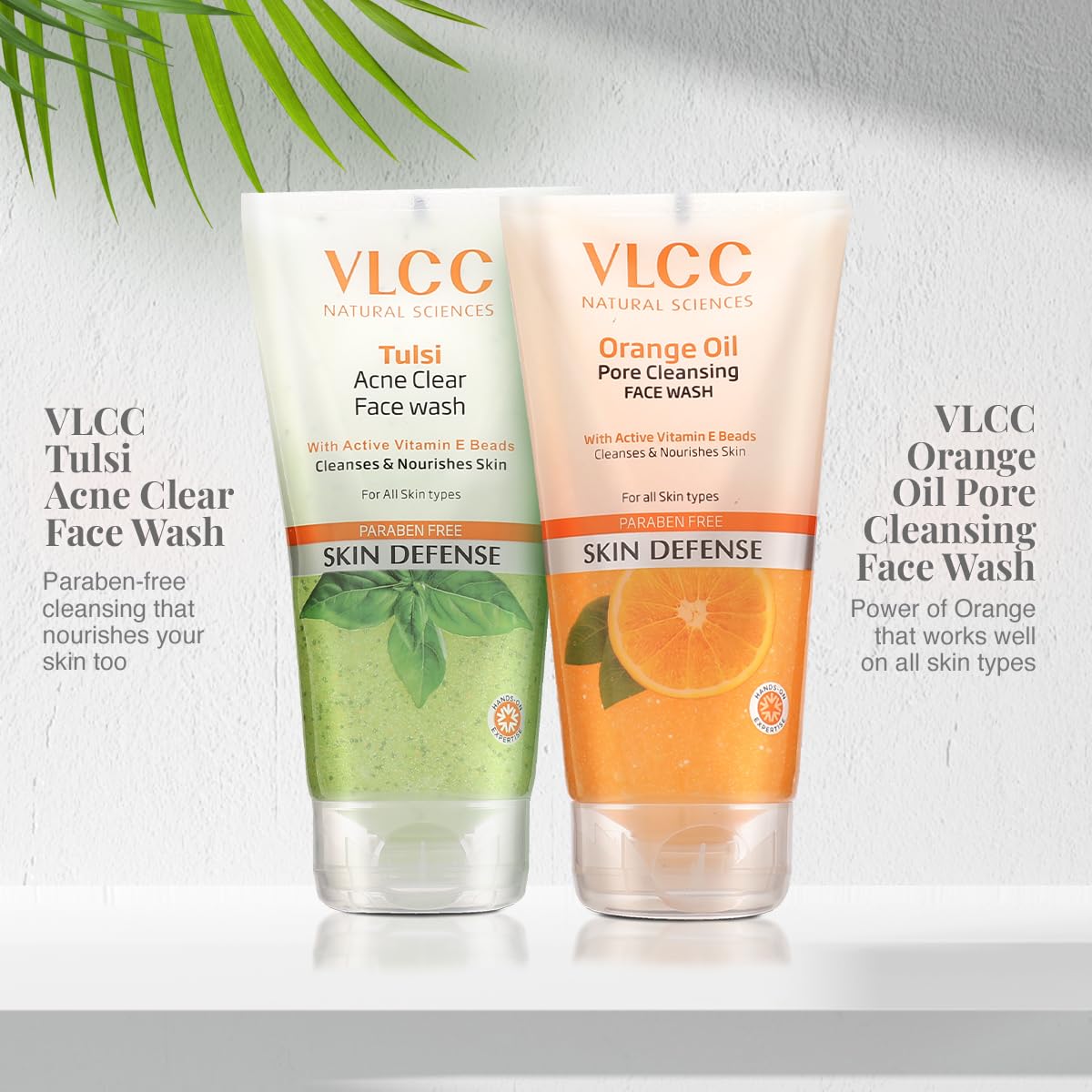 VLCC Holy Basil + Orange Oil Face Wash Combo for Acne & Pore Cleansing | Clears Pimple, Clogged Pores & Oil | Reduces Breakouts