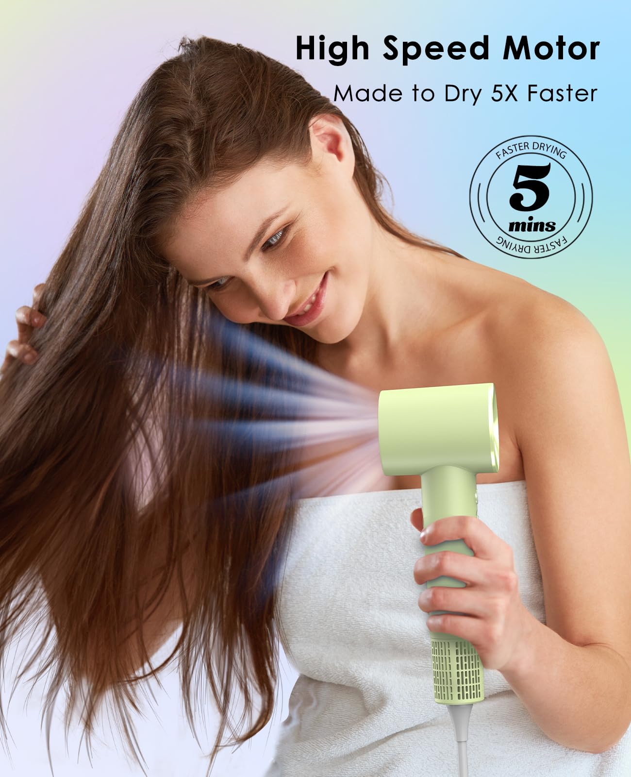 Osou Negative Ionic Hair Dryer, High-Speed Blow Dryer With 110, 000 Rpm Brushless Motor, Fast Drying Lightweight Travel Hairdrye