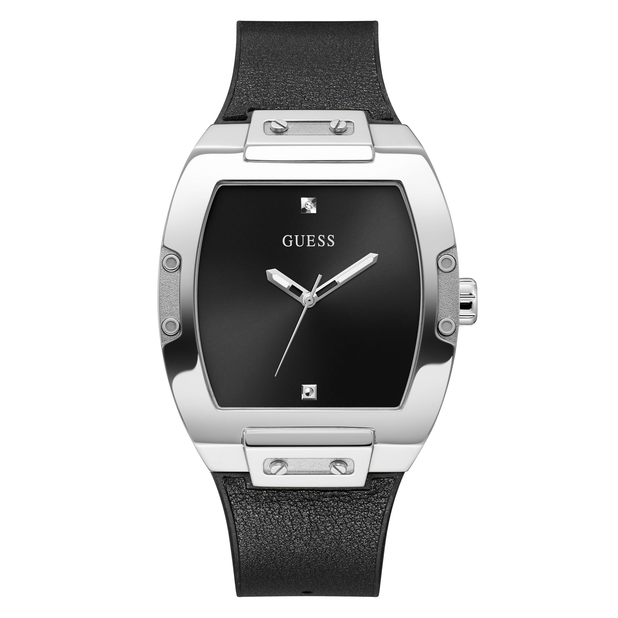 Guess Men Rectangle Black Stainless Steel Analog Watch  Gw0386G4M