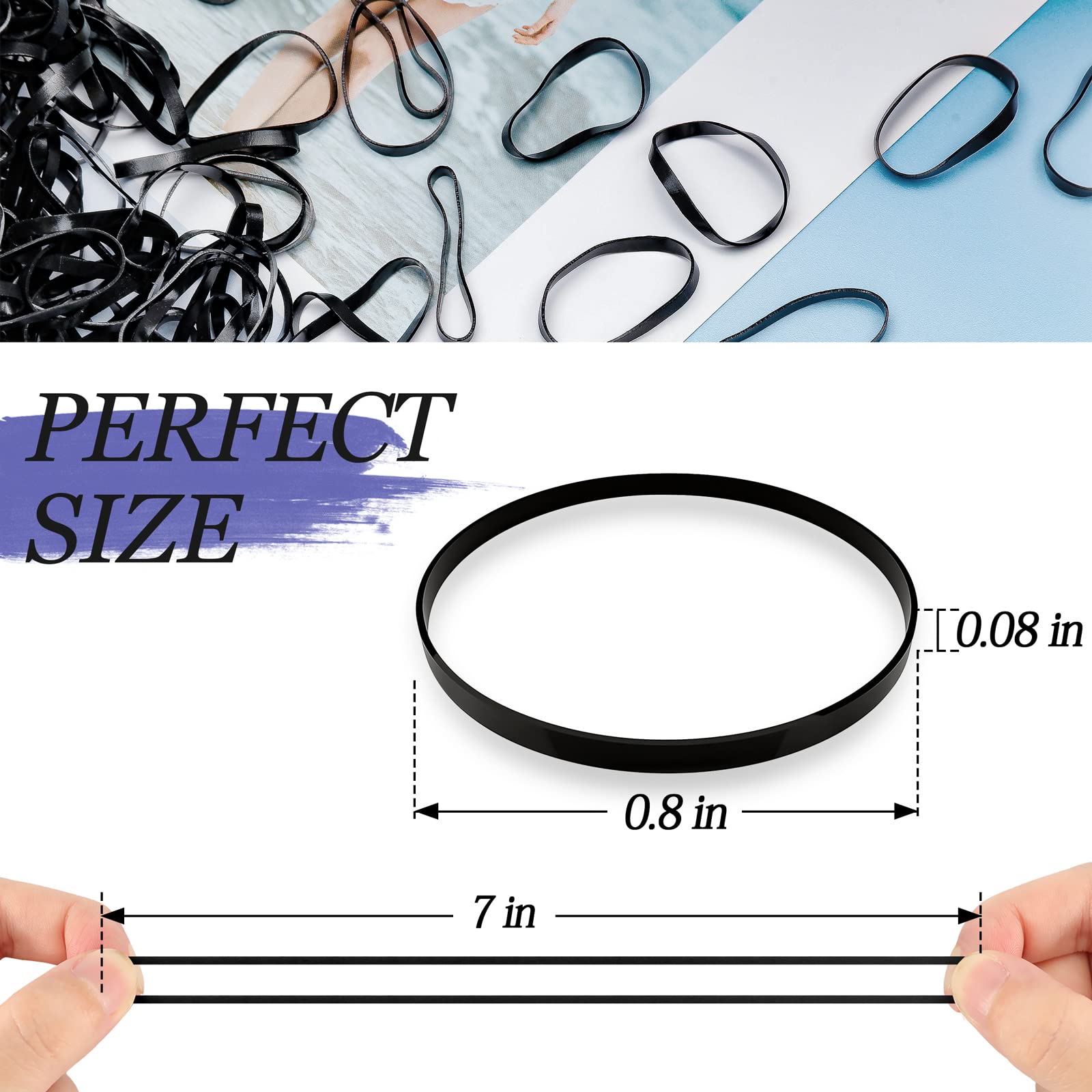 KANPRINCESS 1000PCS Hair Rubber Bands(black)