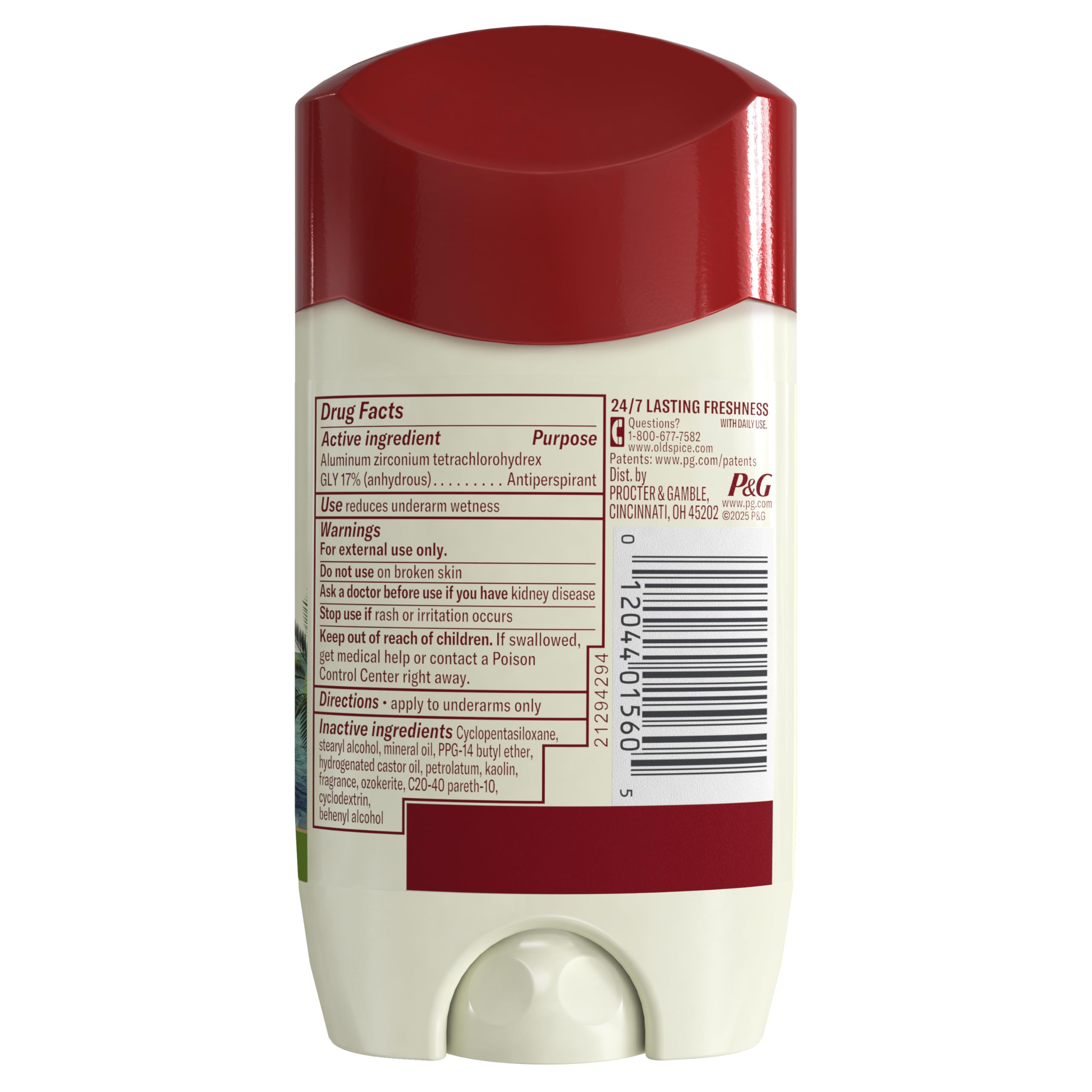 Old Spice Men 's Antiperspirant & Deodorant Fiji with Palm Tree, 2.6oz (Pack of 3)