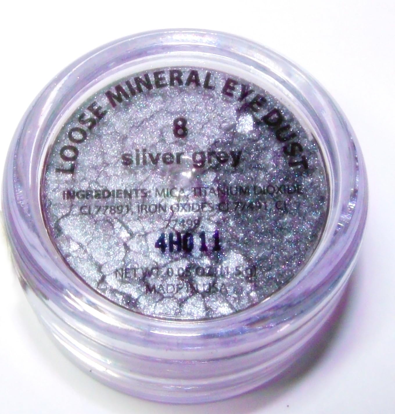 Pure Ziva Beautiful Silver Grey Shimmer Metallic Single Loose Powder Eyeshadow; Vegan, Talc & Paraben Free