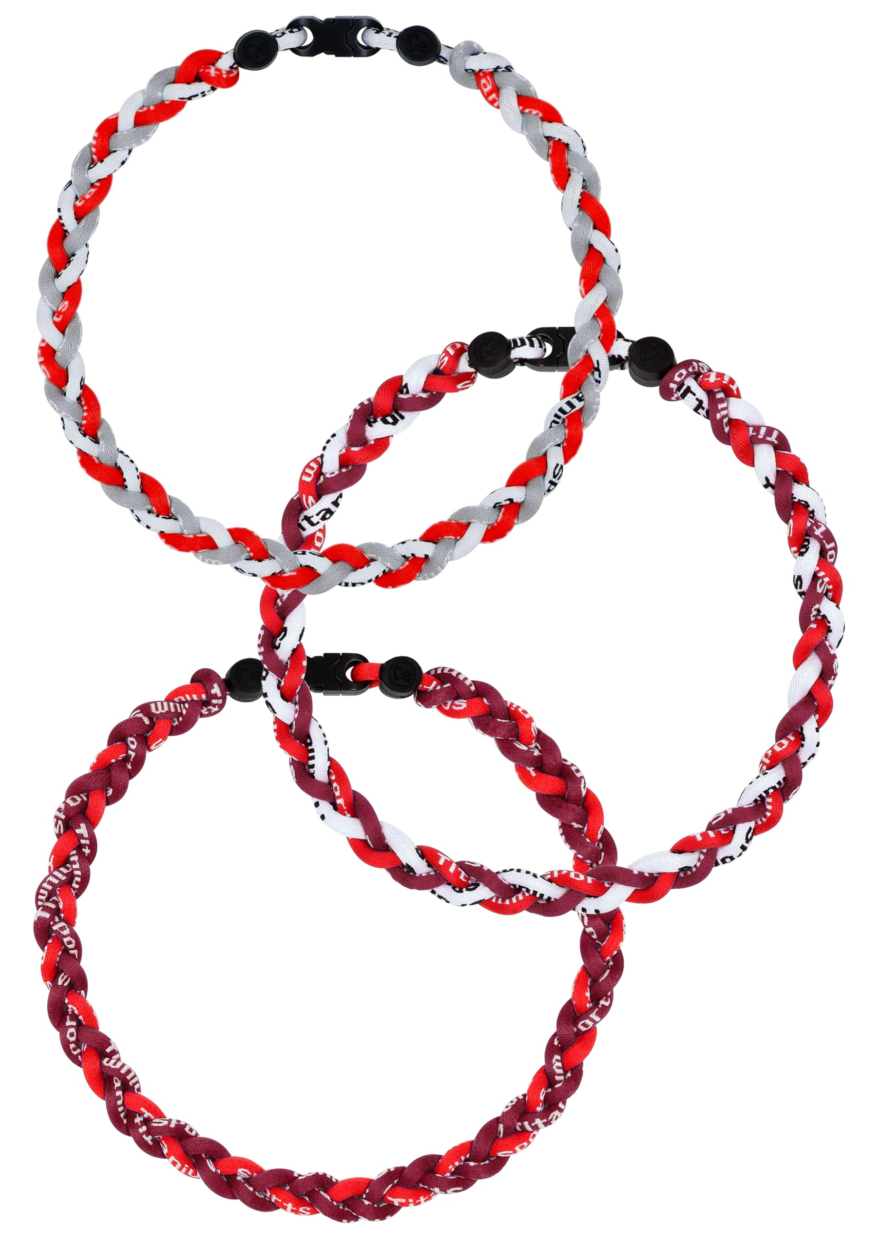 SUPBOMM 3 pcs Baseball Rope Necklaces, League Team Colors Braided Necklace, Baseball Team Gifts, Angels