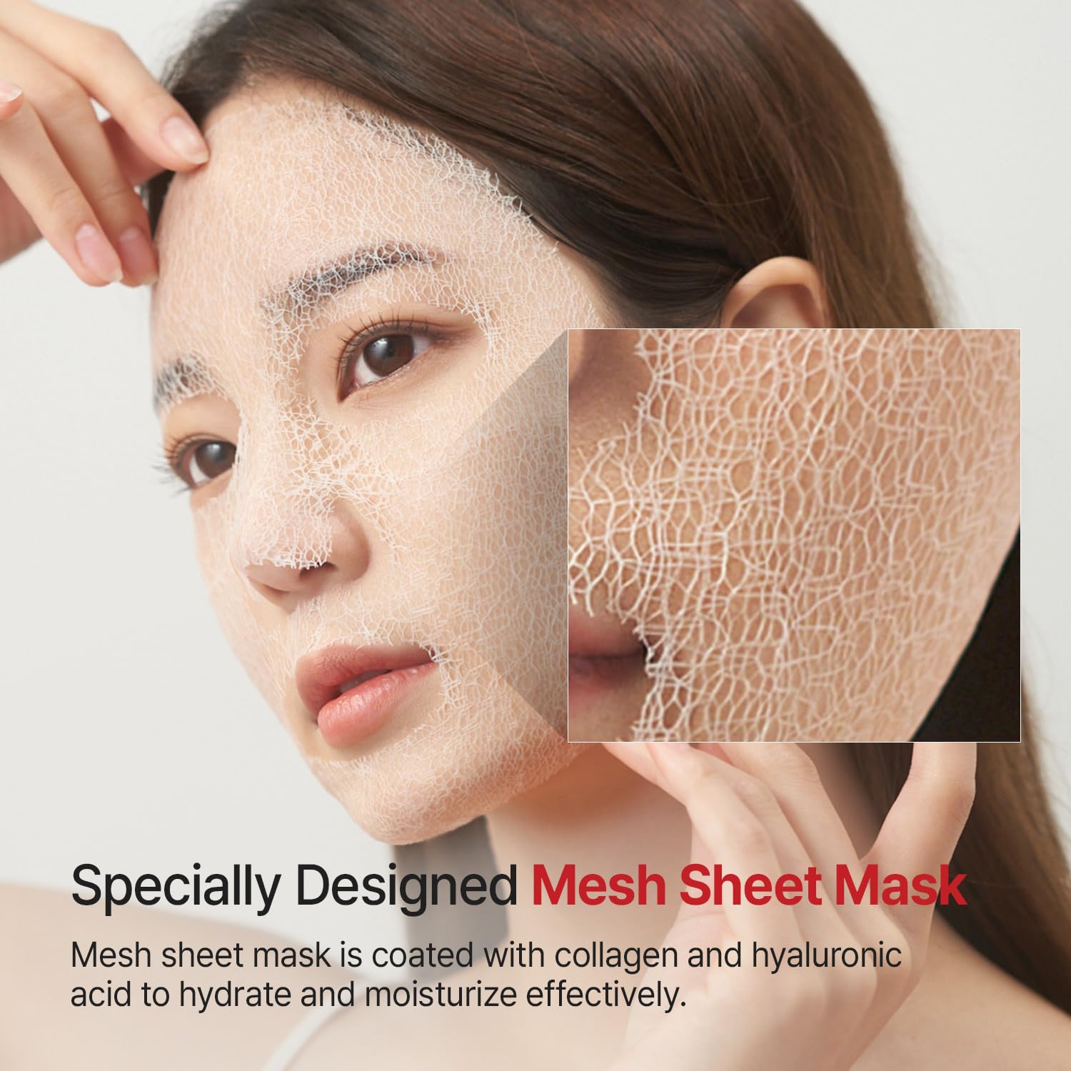 Meditherapy Wrinkle Fit Mesh Sheet Masks + Boosting Roller (Mask 7Ea + Roller 1Ea), Collagen Mask,Quick Absorption With Roller,