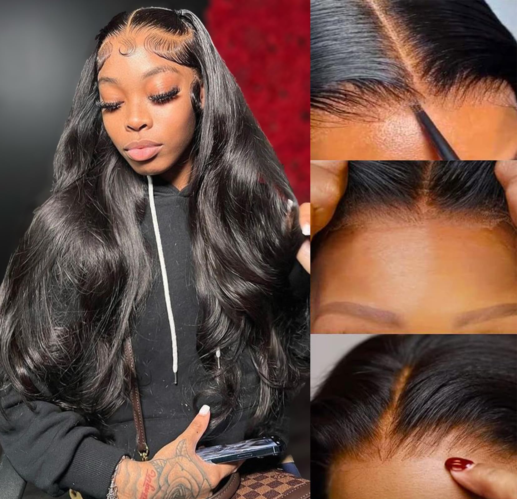 SUPERLOOK Wear and Go Glueless Wig Pre Cut 240% Density Body Wave Glueless Wigs Human Hair 5.5x5.5 HD Transparent Lace Closure W