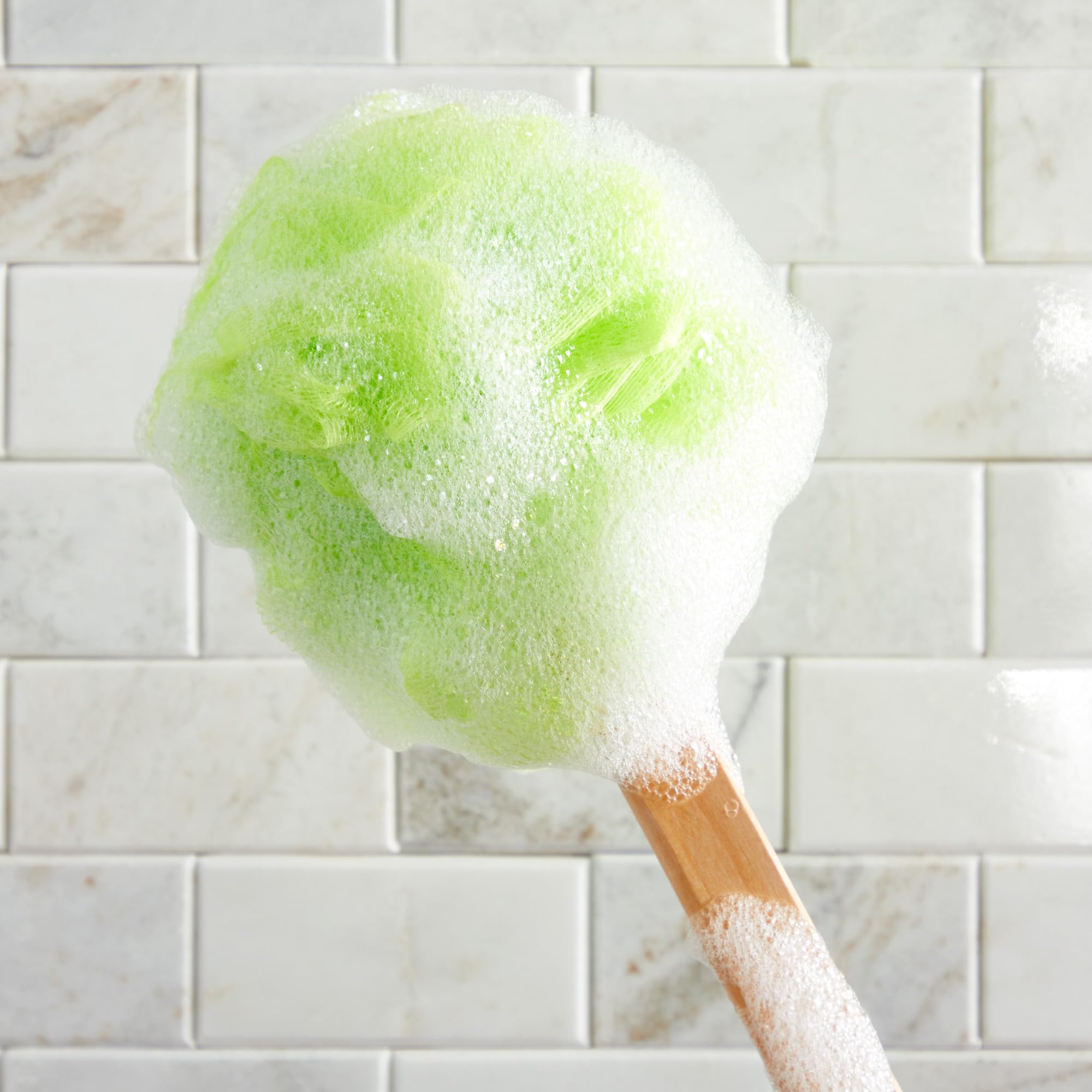 Juvale 4 Pack Back Scrubber For Shower With Long Handle, Loofah On A Stick For Exfoliating, 4 Assorted Colors, 16 In