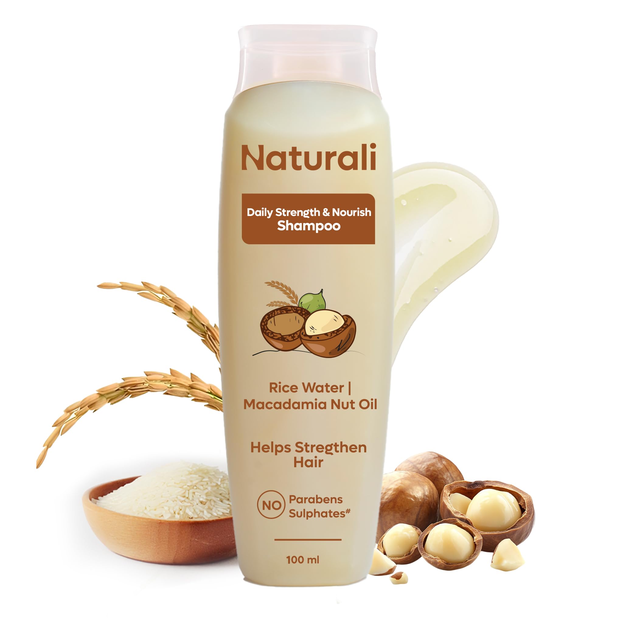 Naturali Daily Strength & Nourish Shampoo | Nourishes & Strengthens Hair | Repairs Split Ends | Frizz Free | Sulphate & Paraben 