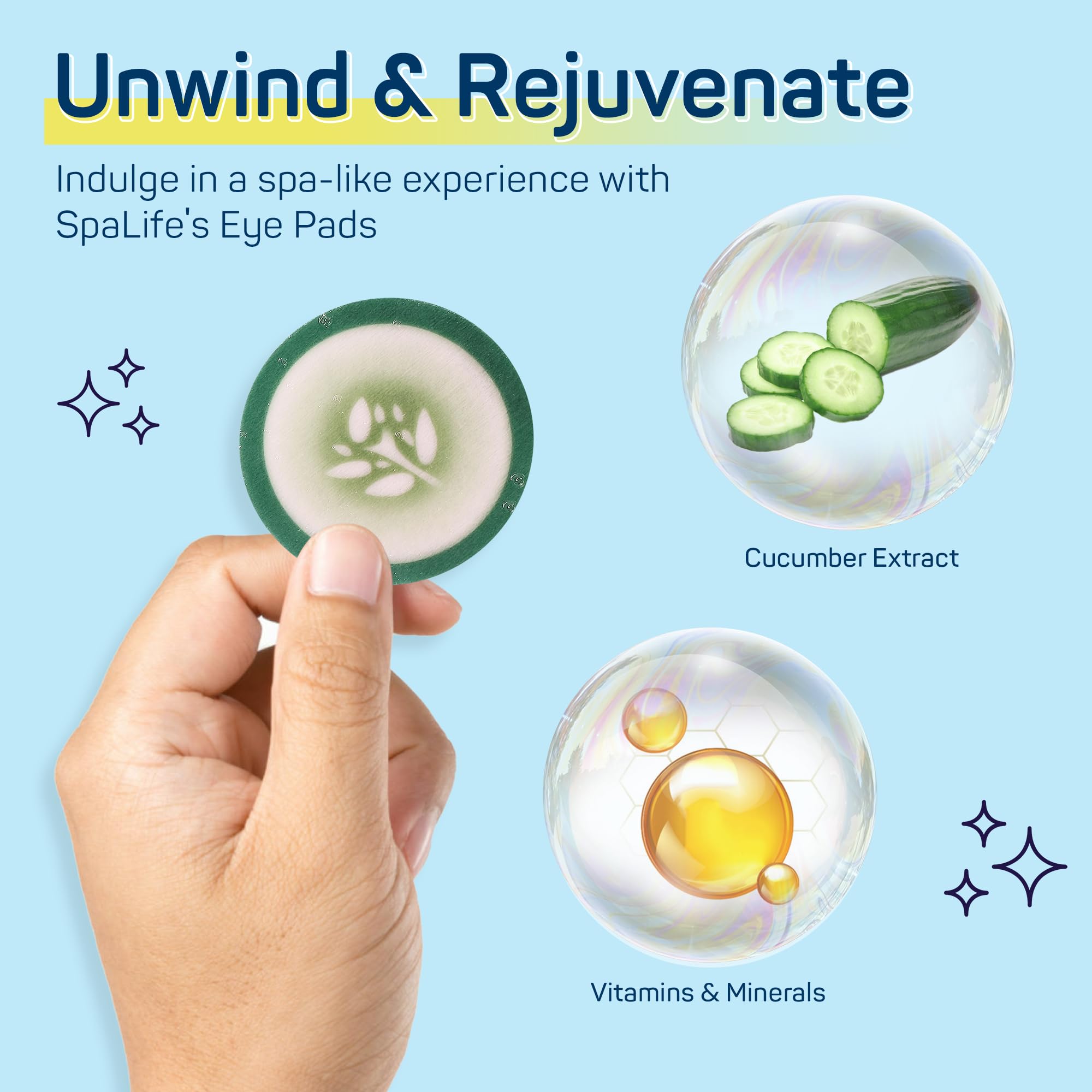 Spalife Cooling Eye Pads - Korean Soothing Eye Pads For Dark Circles, Puffy Eyes, And Wrinkles - 48 Pads With Fruit + Vegetable