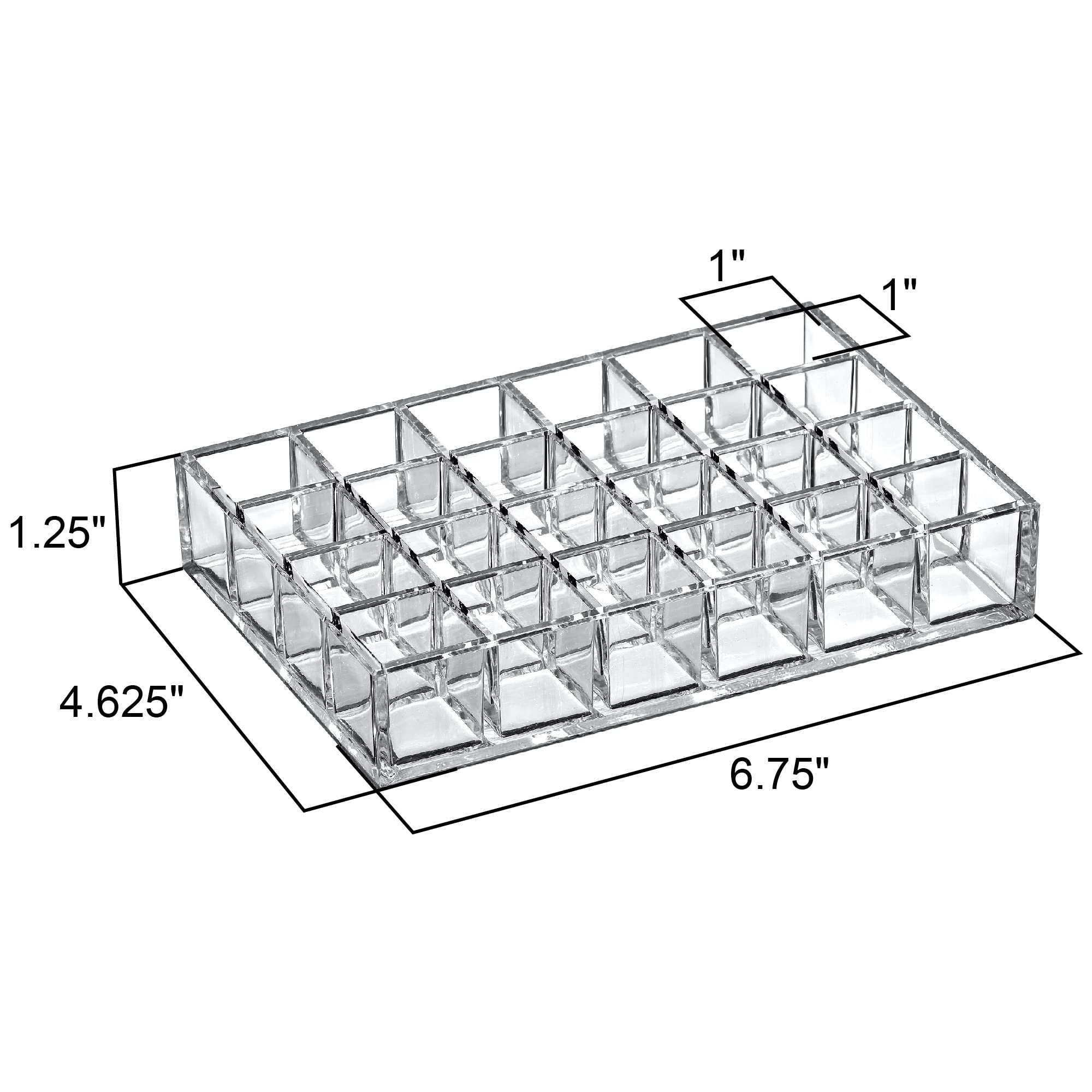 Amazing Abby - Allure - 24-Slot Acrylic Lipstick Organizer, Lipstick Holder, Lip Gloss Organizer, Cosmetic Storage Display, Perf
