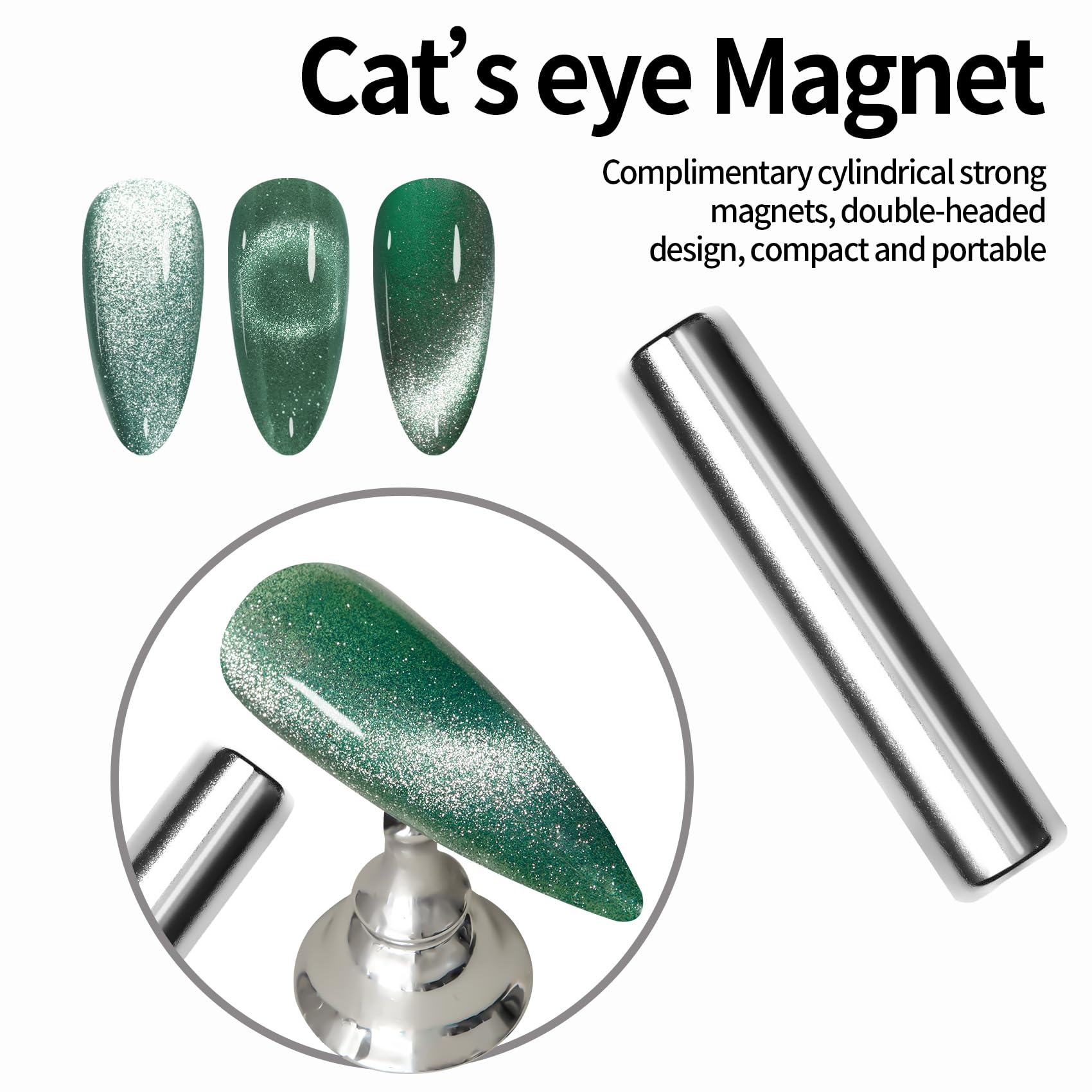 Maychao 15Ml Cat Eye Gel Nail Polish 1Pc Light Green Gel Polish With Magnet Soak Off Holographic Magnetic Nail Polish For Nail A