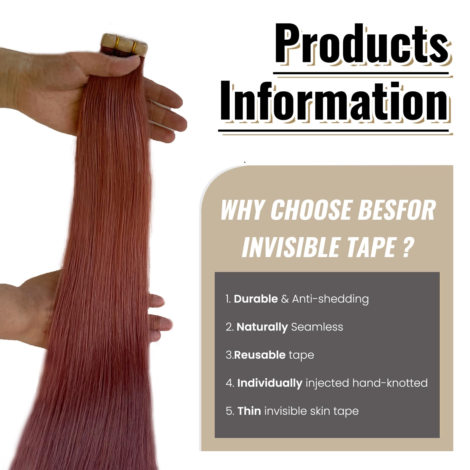 24Inch Tape In Hair Extension 100% Real Human Hair #14 Auburn 20Pcs/Pack Straight Seamless Skin Weft Tape Hair Extensions 70G