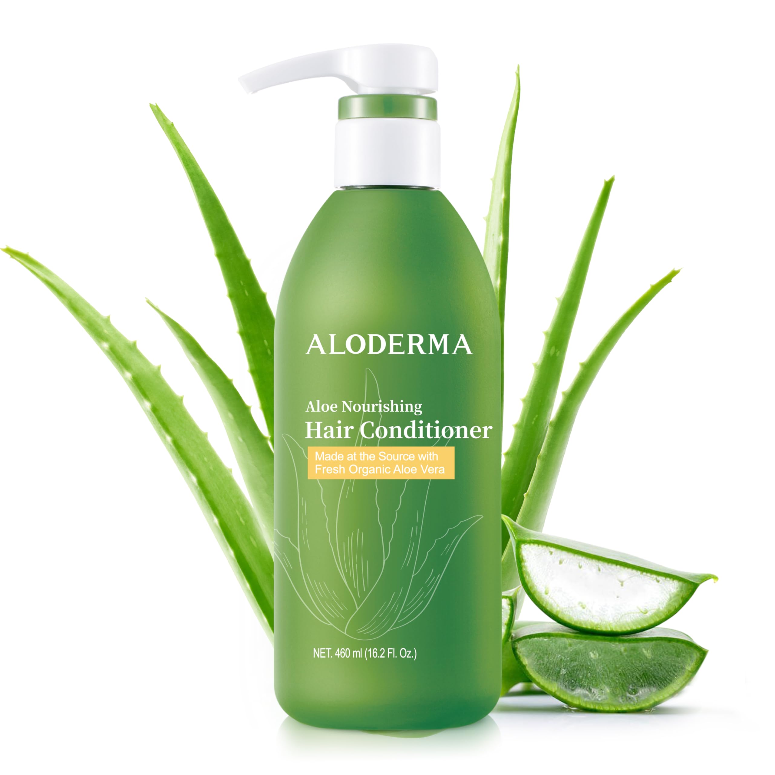 Aloderma Aloe Nourishing Hair Conditioner Made with Fresh Organic Aloe Vera for Dry, Damaged Hair - Deeply Hydrates and Nourishe
