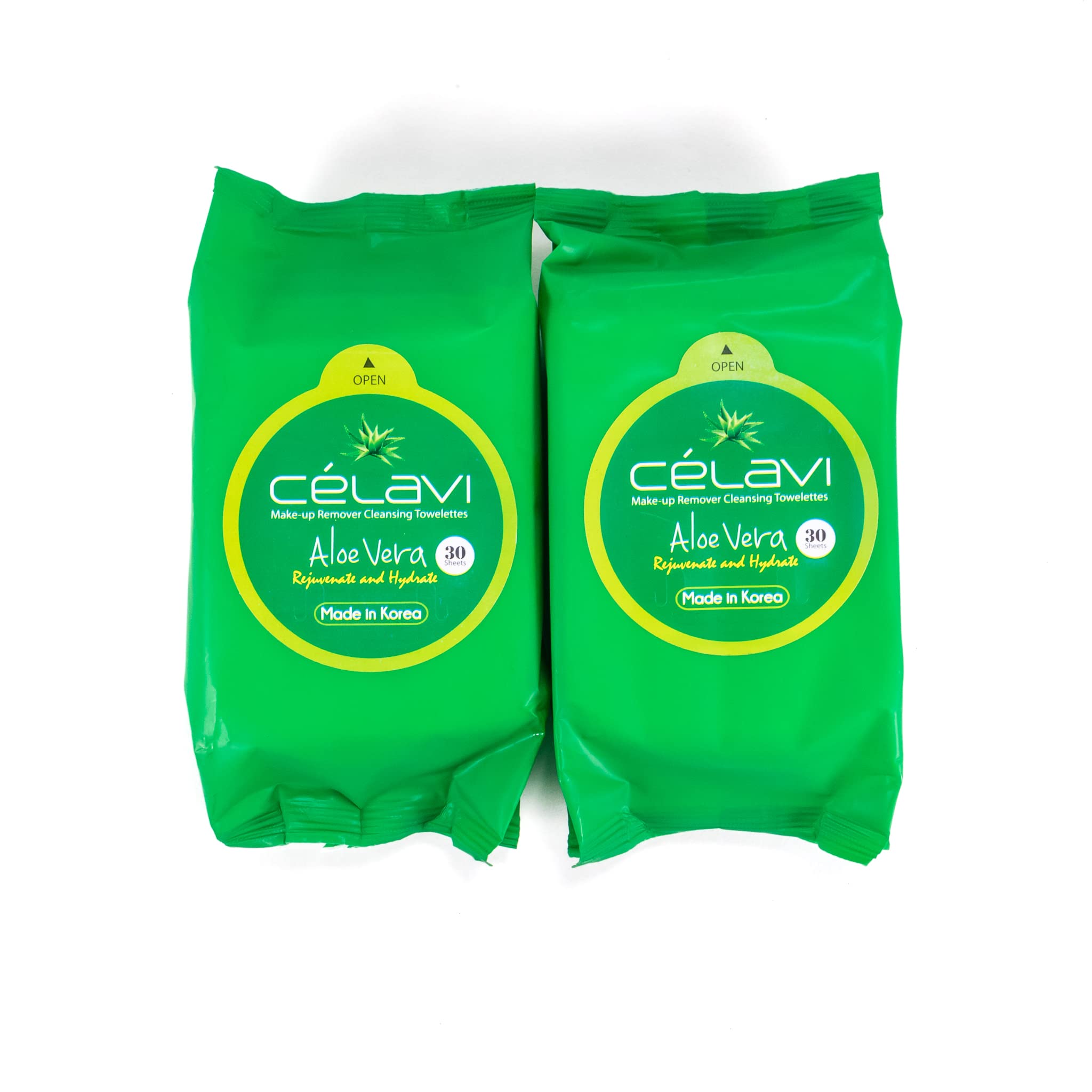Celavi Makeup Remover Cleansing Wipes Removing Towelettes 2 Packs - 60 Sheets (Cucumber)