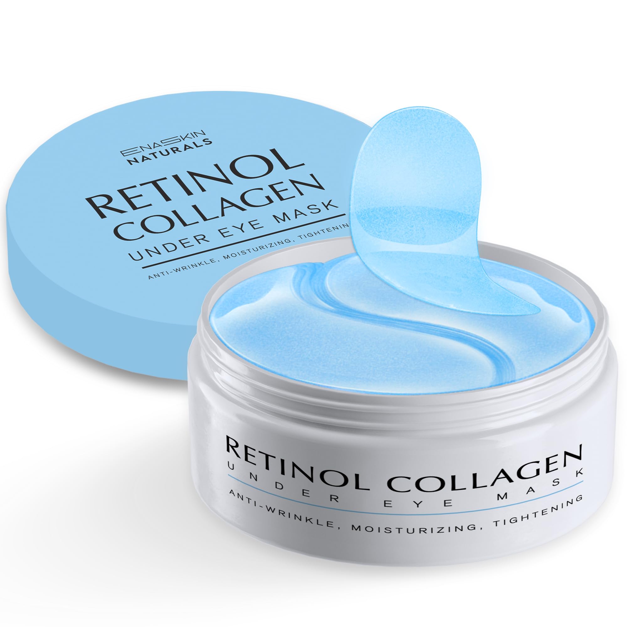 Enaskin Naturals Under Eye Patches for Dark Circles: 30 Pairs Retinol Collagen Eye Gels Mask - Reduce Wrinkles Puffy & Bags - Sk