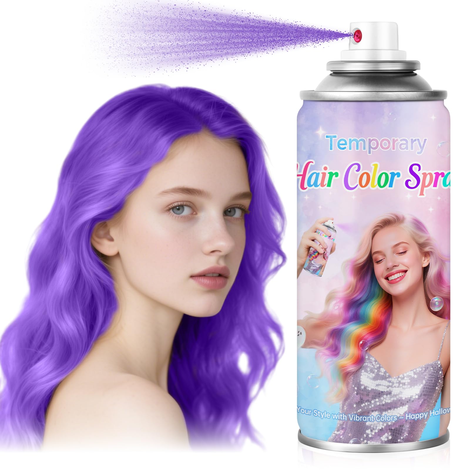 Purple Hair Spray,Temporary Hair Color Spray for Kids, Women & Men(4.06oz)