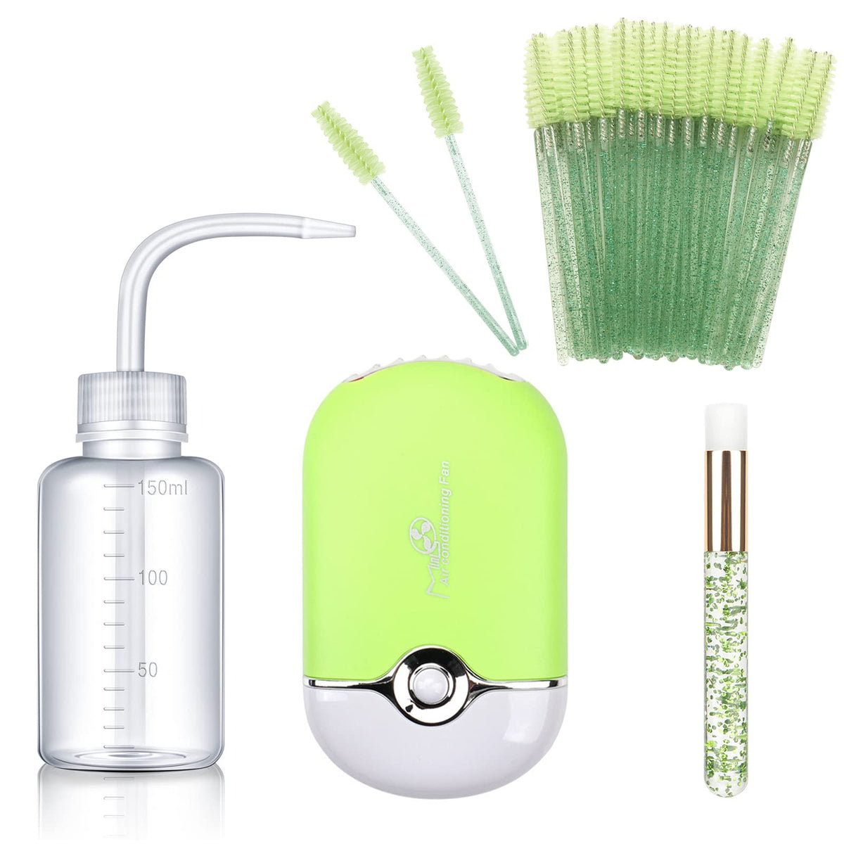 AREMOD Eyelash Extension Supplies with USB Mini Lash Dryer 50 Lash Shampoo Brush 1 Nose Blackhead Facial Cleaning Brush 1 Plasti