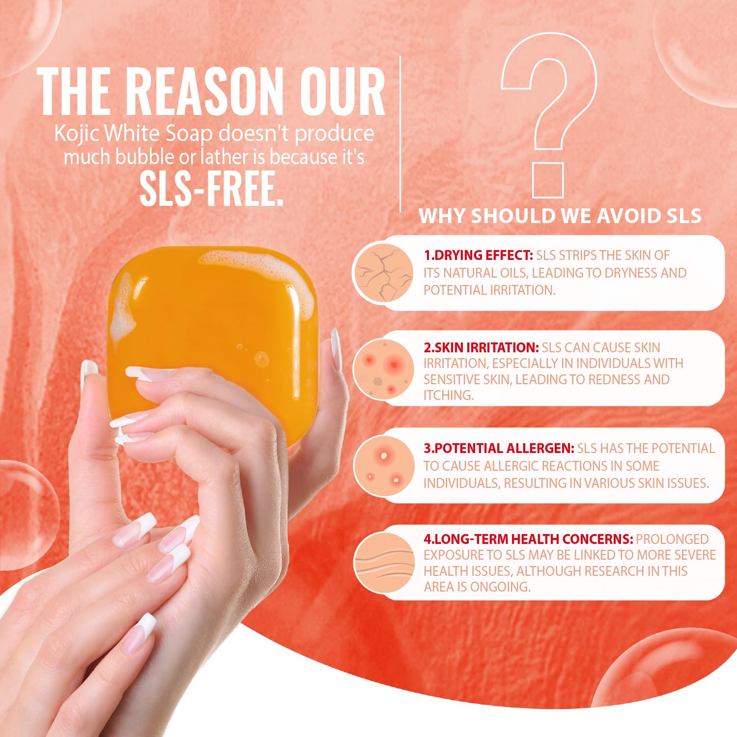 Pure Kojic Acid Skin Brightening Soap For Reduce Dark Spots & Glowing Skin, Moisturizing For Face & Body, Reduce Acne Scars, Mel