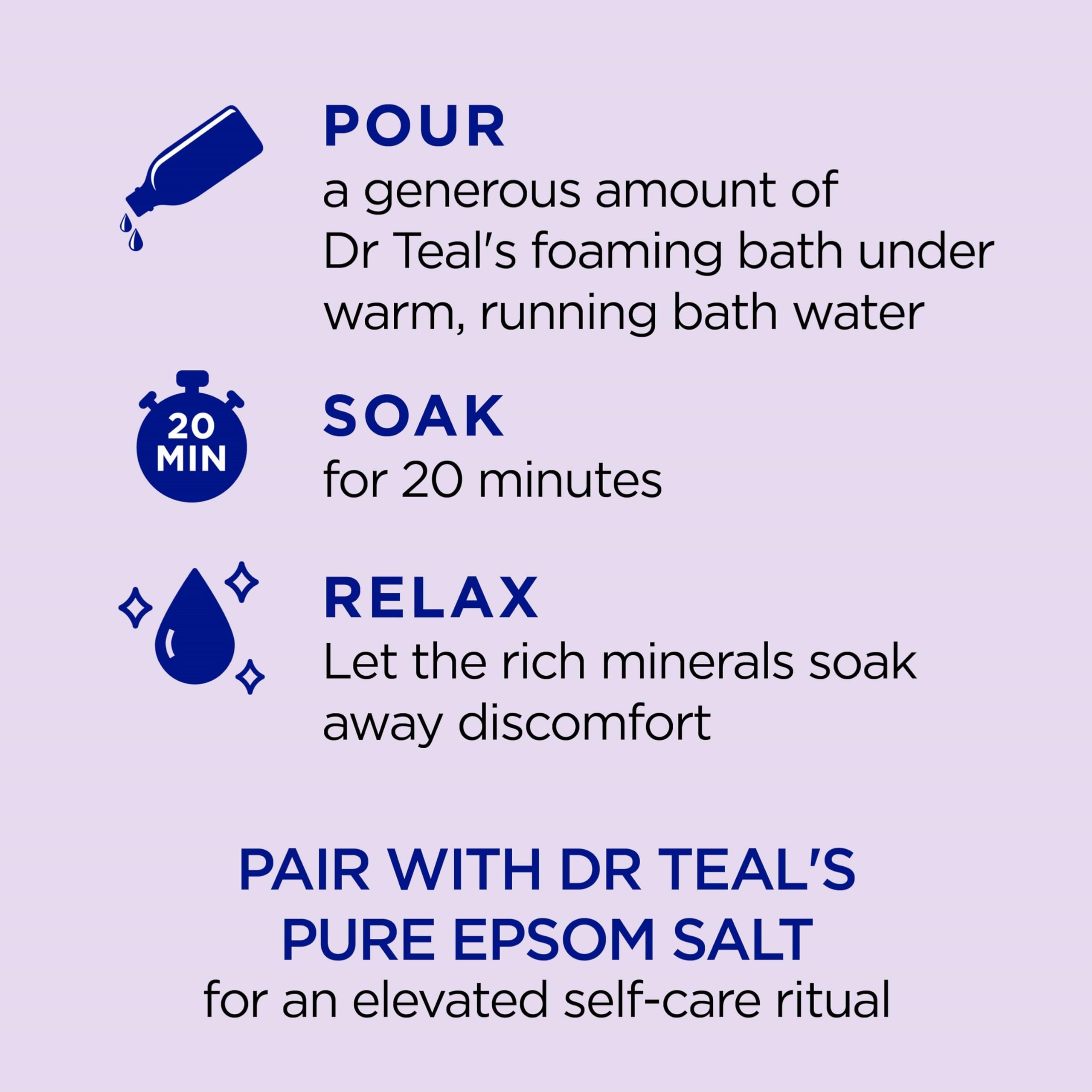 Dr Teal'S Foaming Bath With Pure Epsom Salt, Soothe & Sleep With Lavender, 34 Fl Oz (Pack Of 4) (Packaging May Vary)
