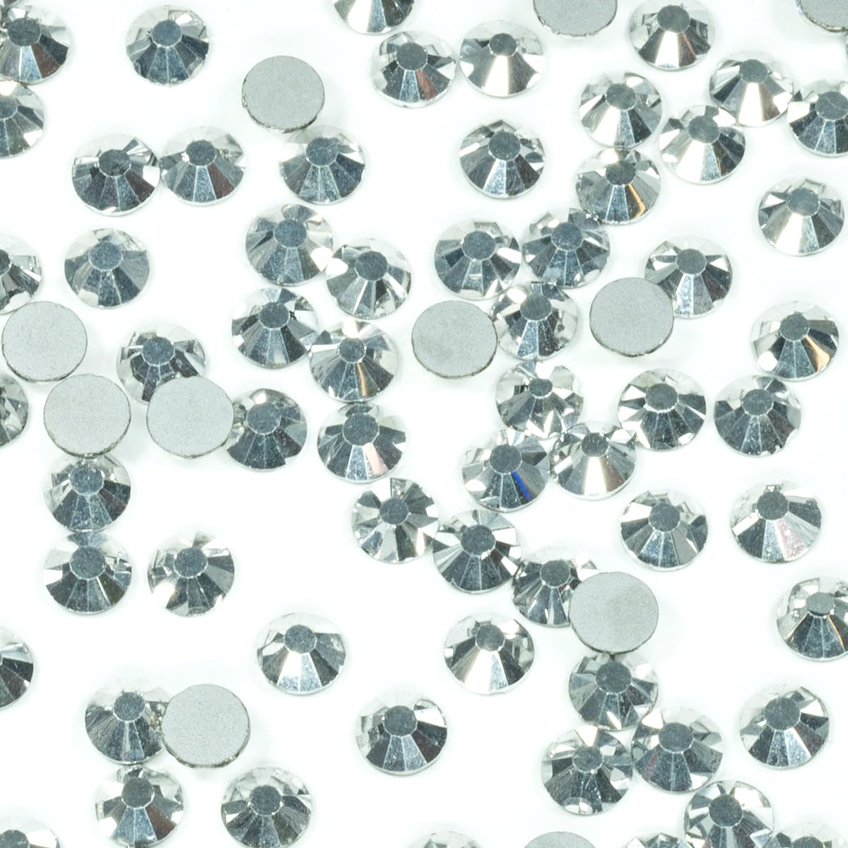 1440pcs SS16 Silver Nail Rhinestones Bulk 4mm Metallic Silver Round Crystals K9 Glass Flatback Gems Beads Stones Diamonds Gluefi
