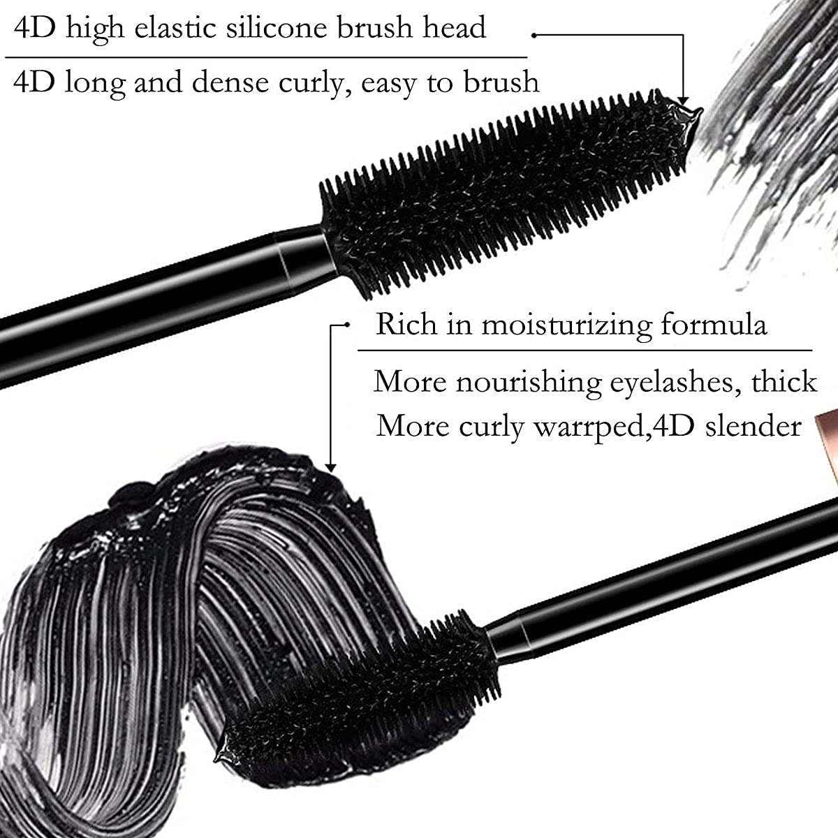 Venicare 4D Silk Fiber Lash Mascara Liquid Extension Makeup Eye Lash Kit Luxuriously Longer Thicker Voluminous Eyelashes Waterpr
