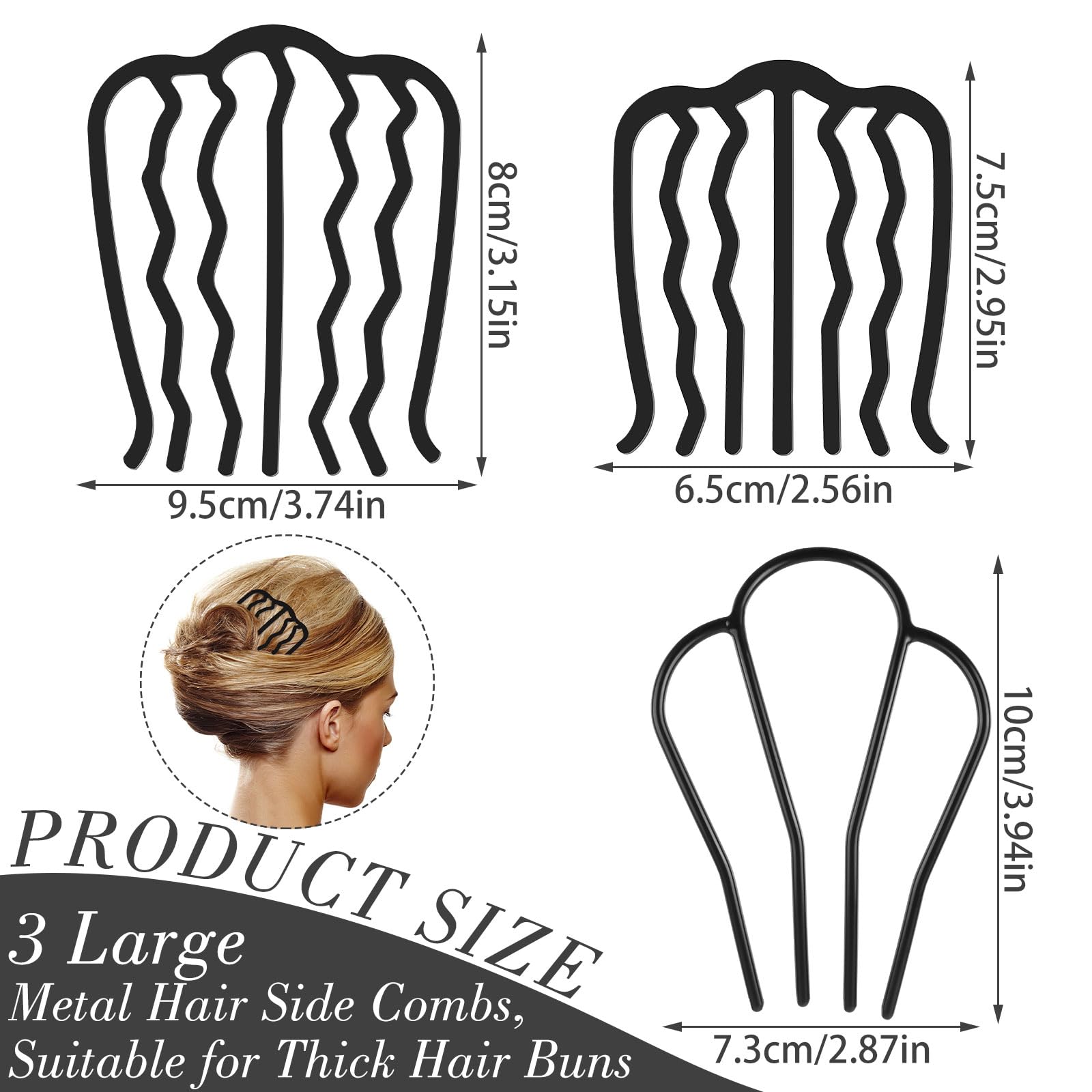 8 Piece U-Shape Hair Combs For Women'S French Twist Updo And Bun Vintage Styling, 5 Style