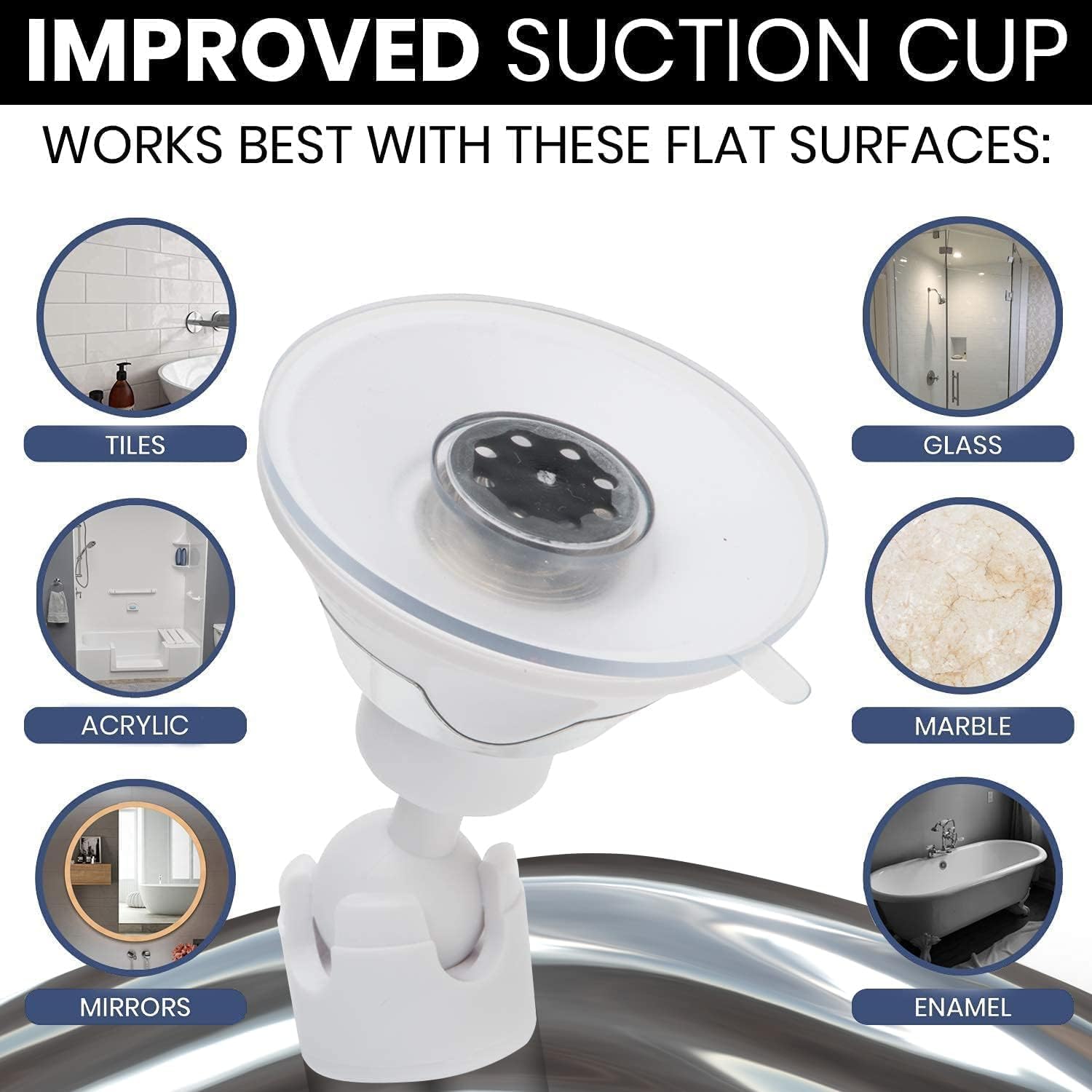 MIRRORVANA Fogless Shower Mirror for Shaving with Razor Holder and Dual Anti Fog Design - Upgraded 360 Swivel Suction Cup with B