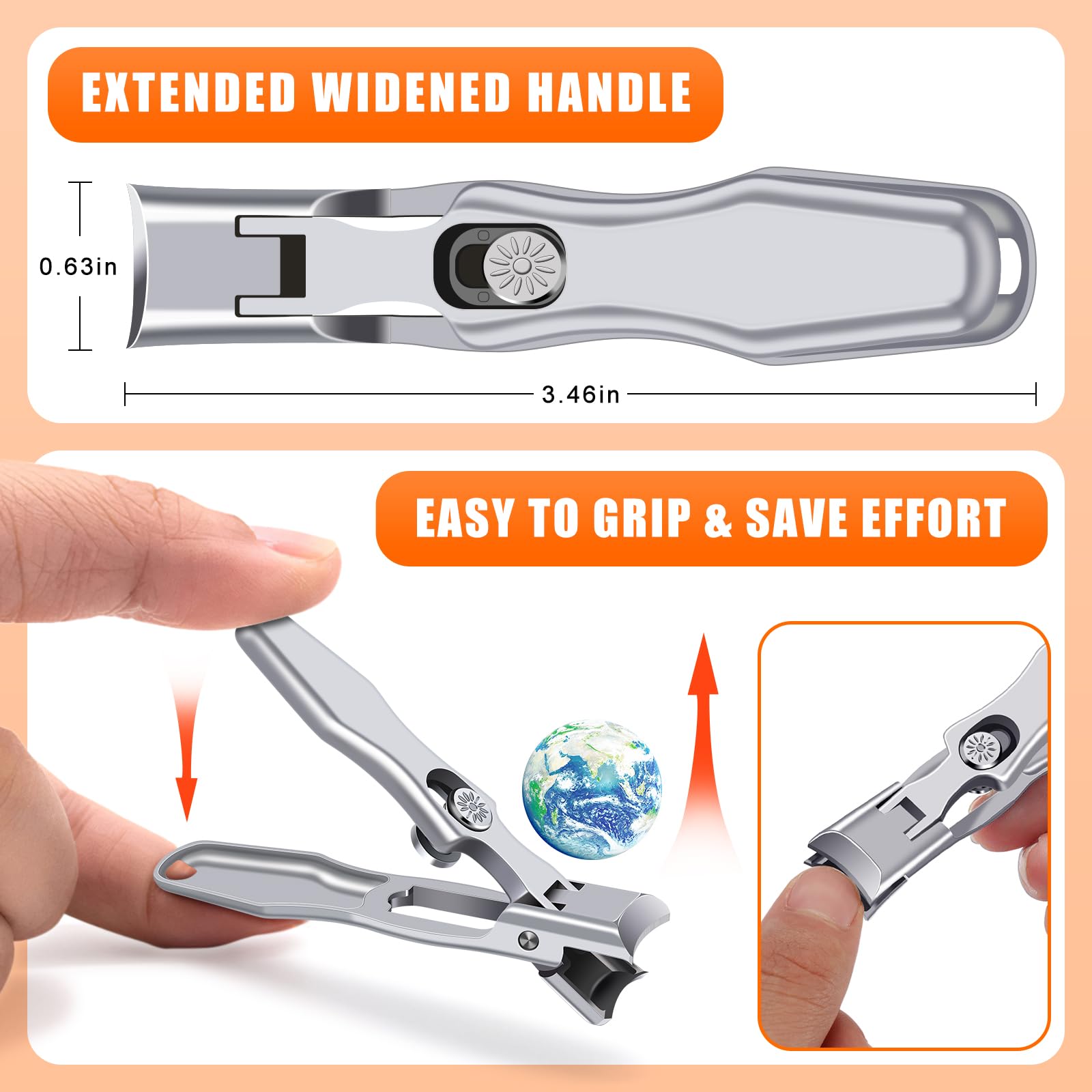 Nail Clippers For Men Thick Nails, 2024 Upgrade Large Toenail Clippers For Seniors Thick Toenails With Wide Opening, Ultra Sharp