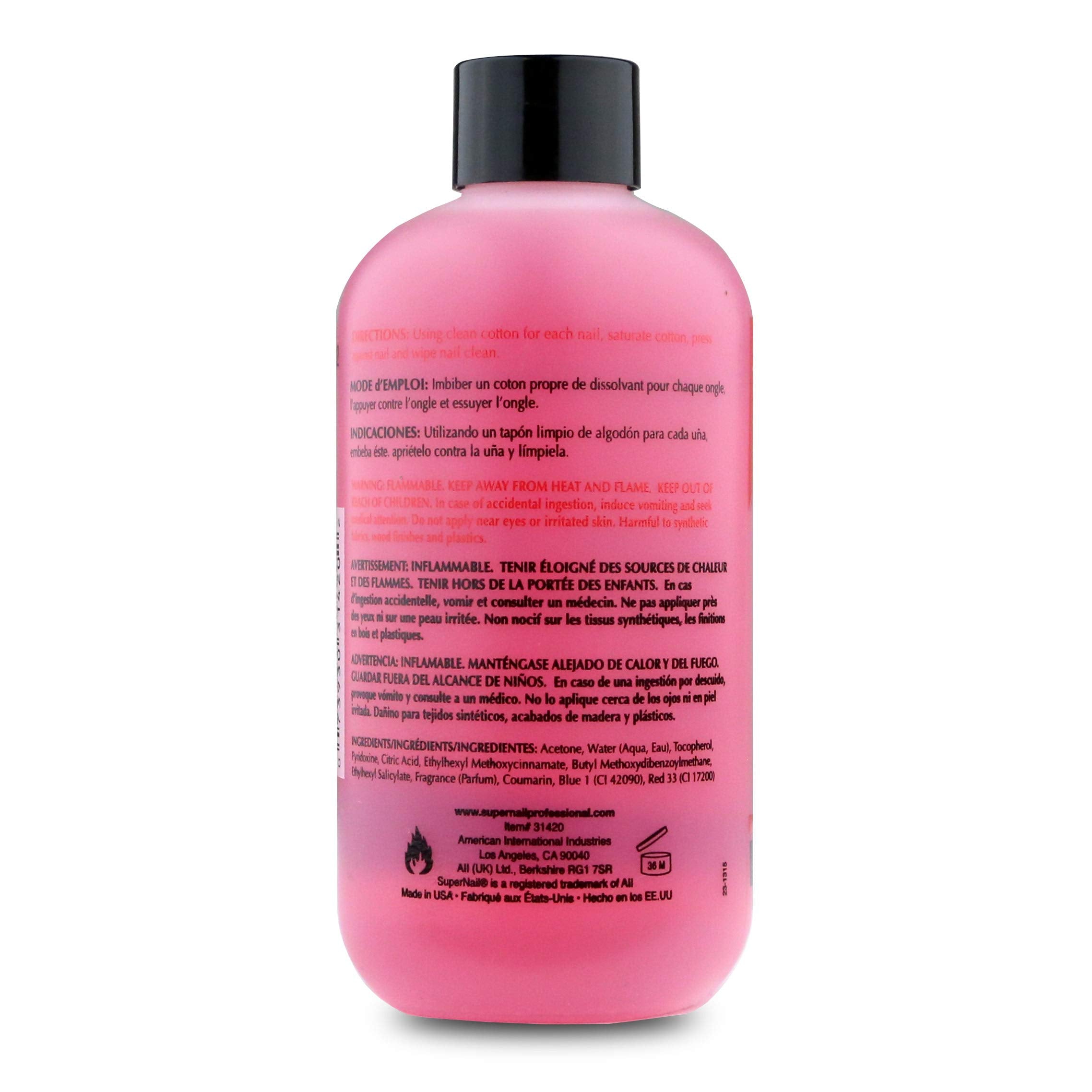 Super Nail Non-Abrasive Polish Remover 8 Oz