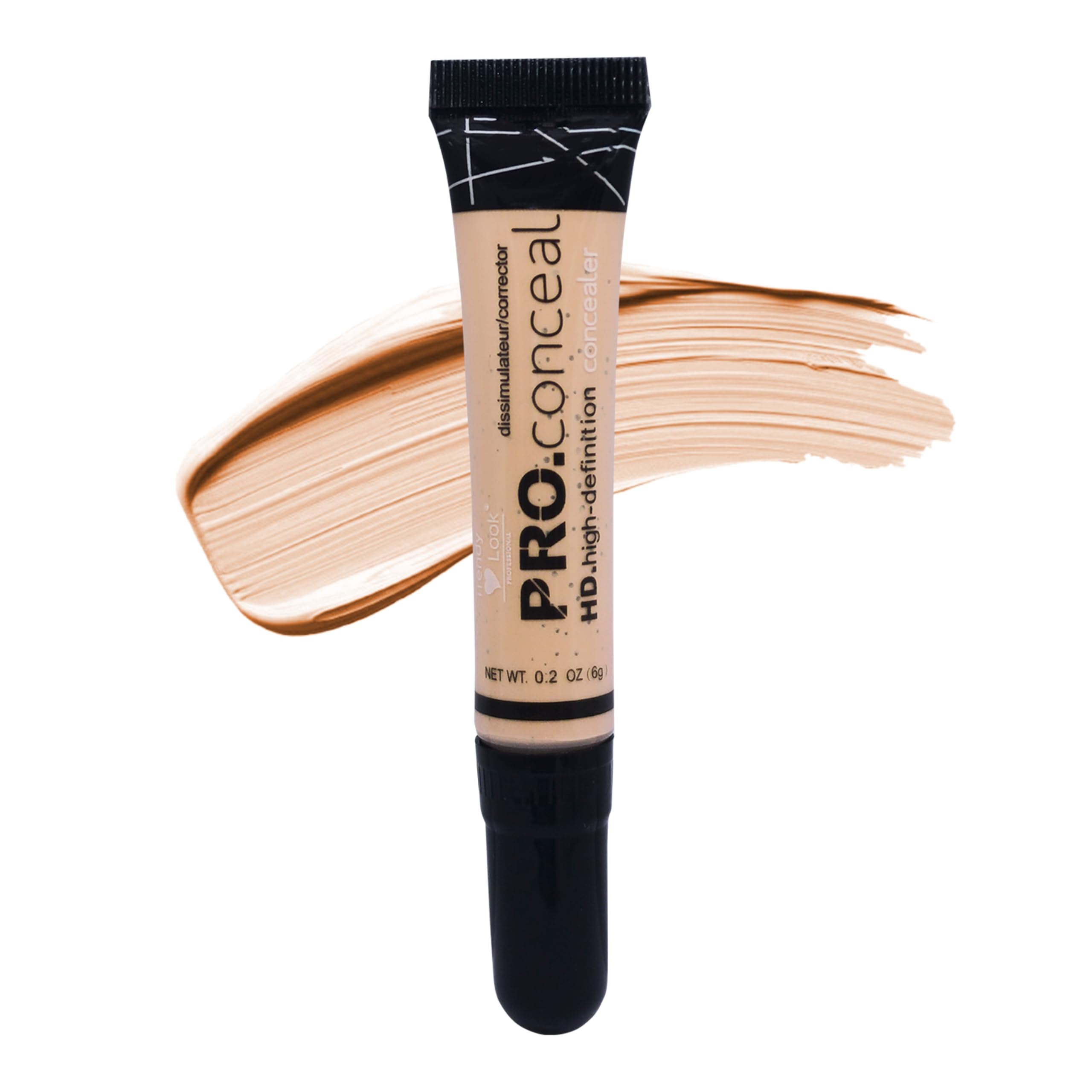 Trendy Look Pro.Conceal Hd HighDefinition Concealer, Liquid, Natural/Matte Finish, Buildable Coverage, All Skin Types, 6G (Natu
