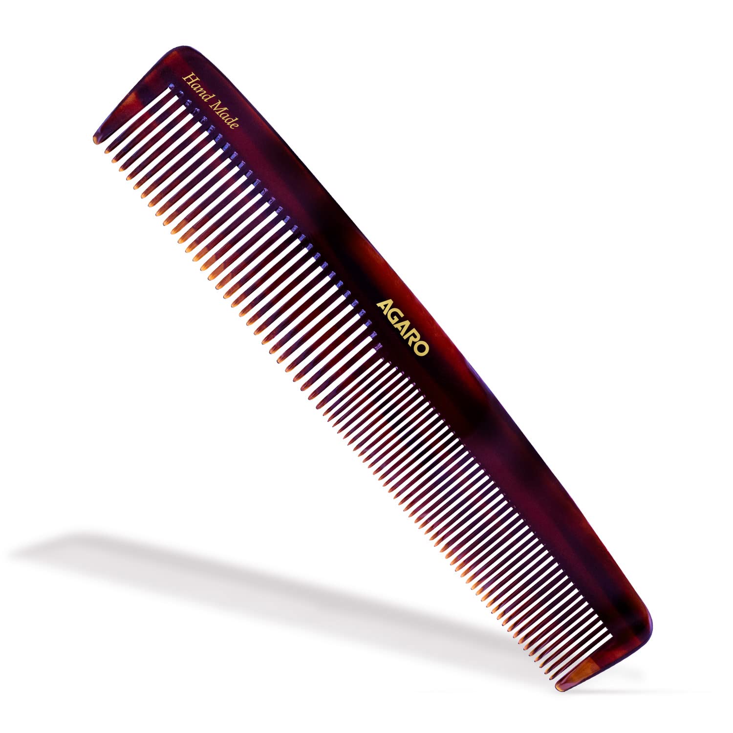 Agaro Hand Made Comb, Dressing Comb With Wide & Thin Tooth, Smooth Rounded Teeth For Hair Styling, Grooming, Brushing, Cellulose