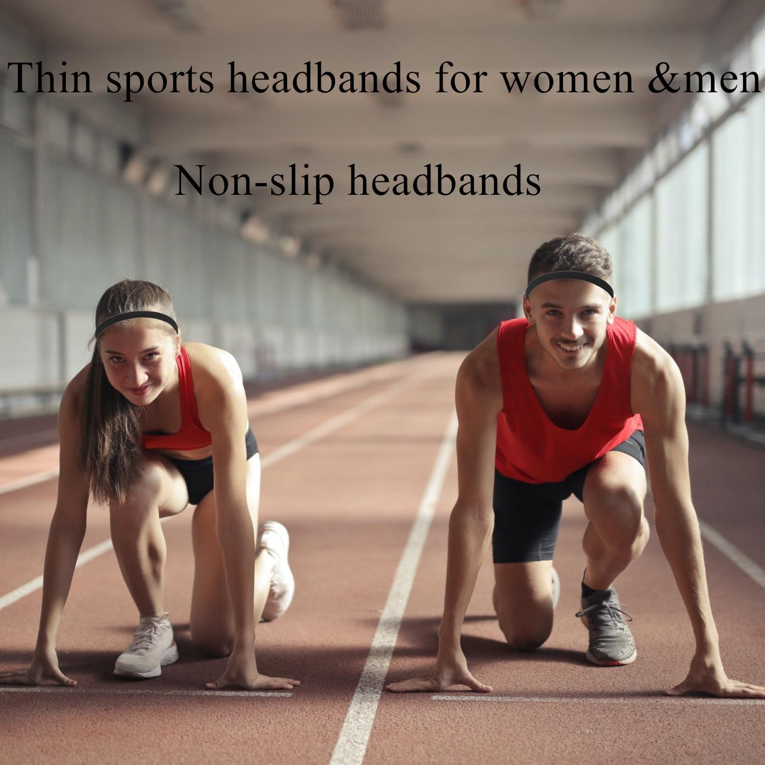 Hexchasty 9Pcs Elastic Thin Headbands For Women Stretchy Skinny Headbands Sports Athletic Hair Bands For Women Men Girls Boys Te