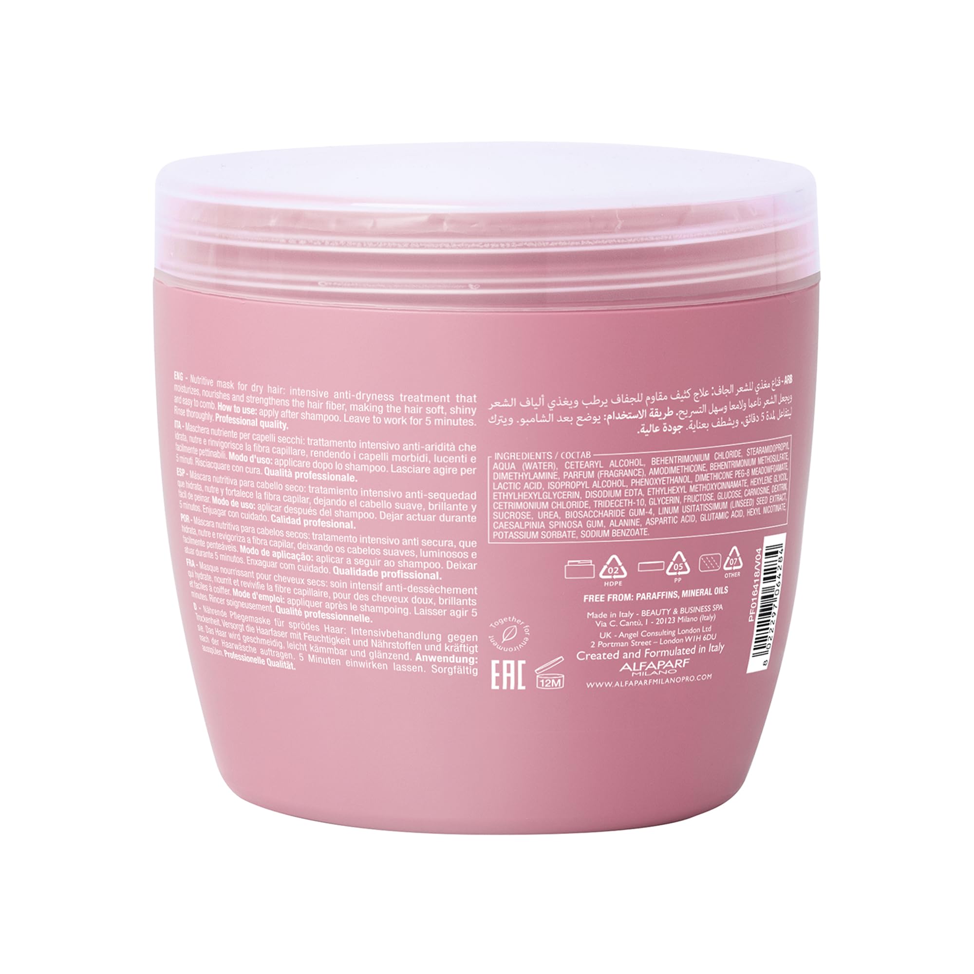 Alfaparf Milano Semi Di Lino Moisture Nutritive Hair Mask - Deep Conditioning Hair Repair Mask For Hydration & Shine - Sulfate,
