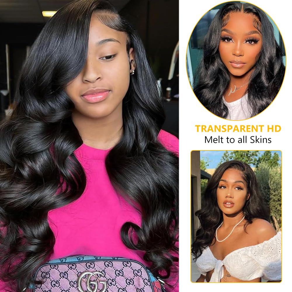Qthair 12A Brazilian Body Wave Human Hair Lace Closure(20'' Free Part Natural Black) 100% Unprocessed Brazilian Body Wave Virgin