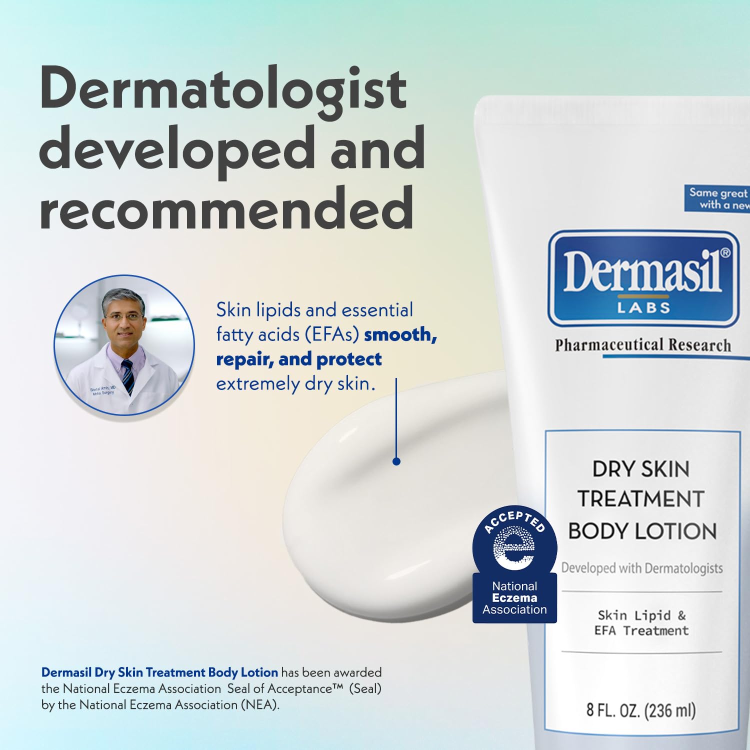 Dermasil Body Lotion, Dry Skin Treatment, 3-Pack - Non-Greasy, Fast-Absorbing, Fragrance-Free Lotion, Cruelty-Free, 8 Oz Ea