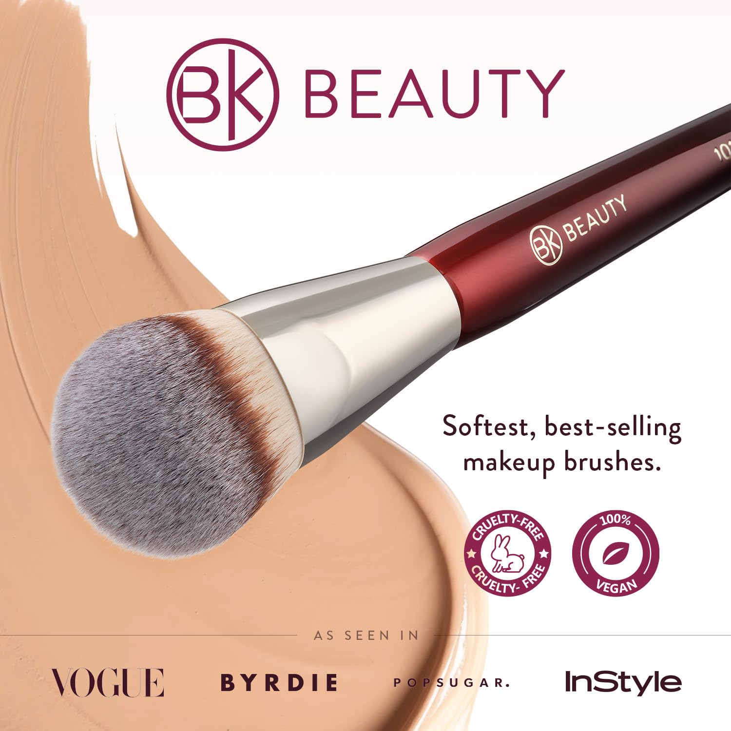 Bk Beauty Brushes - 101 Contoured Foundation Brush - Contoured Foundation Brush - Foundation Makeup Brushes - Face Brush For Liq