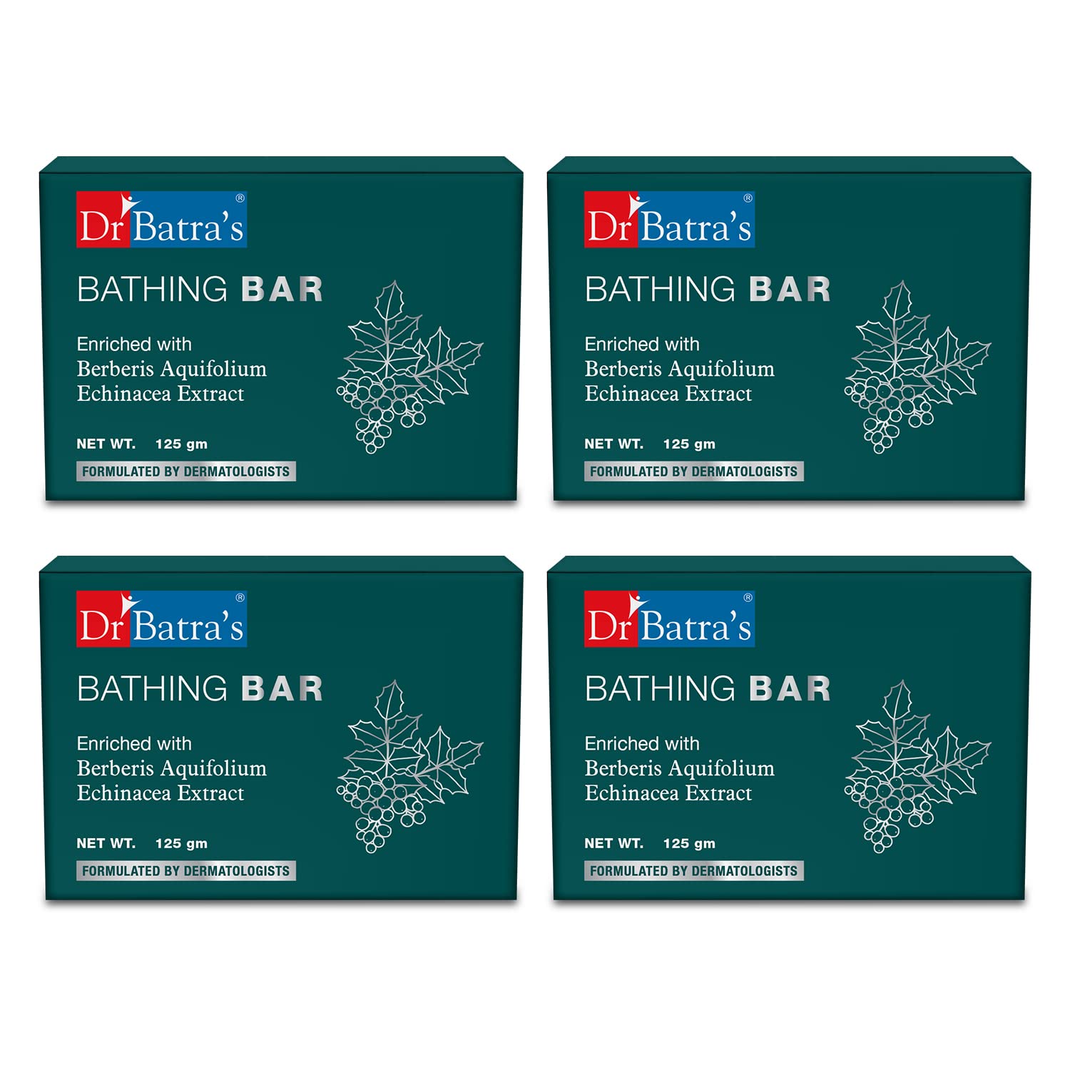 Dr BatraS Bathing Bar, Enriched With Berberis And Aquifolium, Soap For Clean, Clear & Luminous Skin, Protection From Infections
