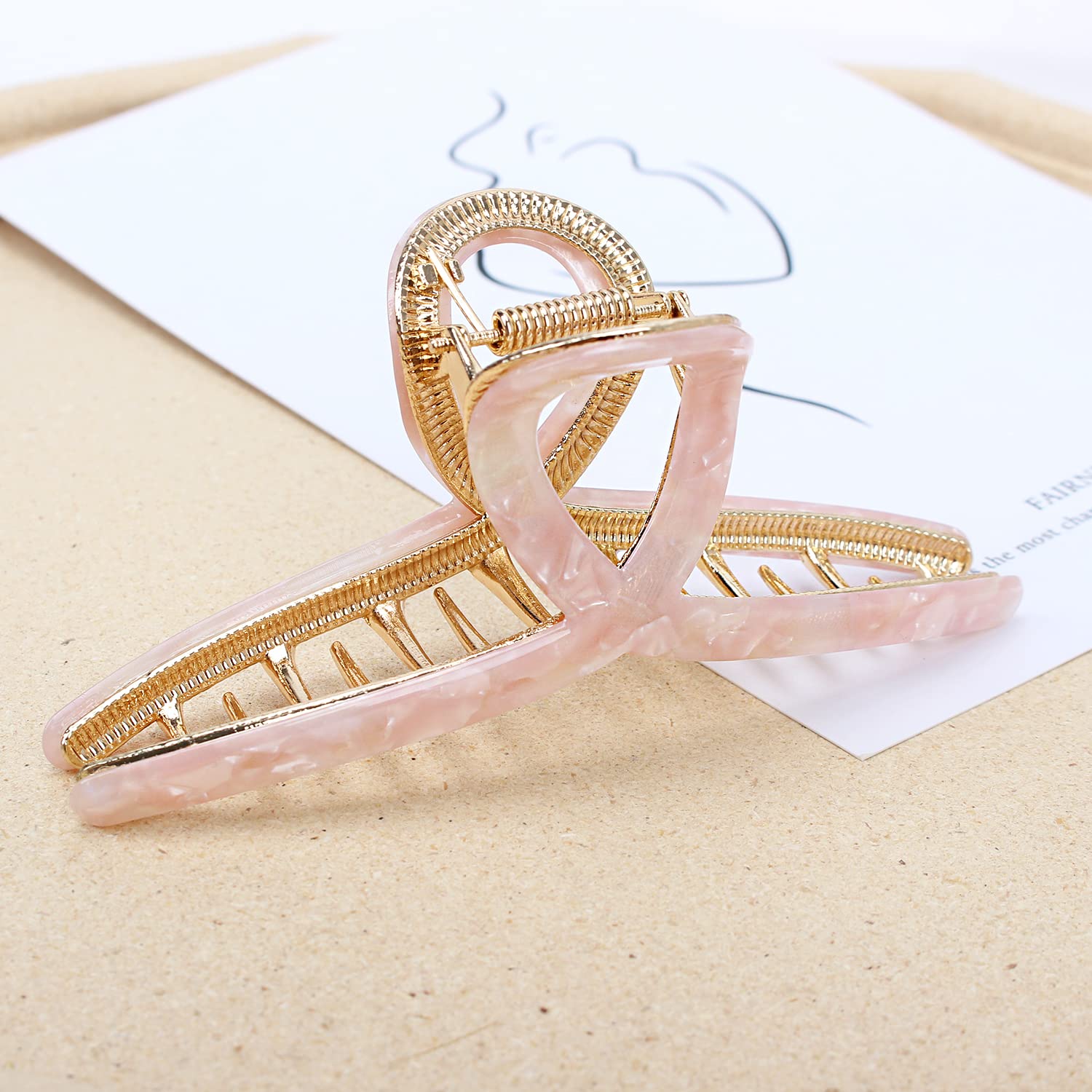 Big Hair Claw Clips Metal Hair Claw for Women Butterfly Hair Claw Acetate Metal Hair Clamps Strong Hold Hair Claw 4.7'' Large Ha