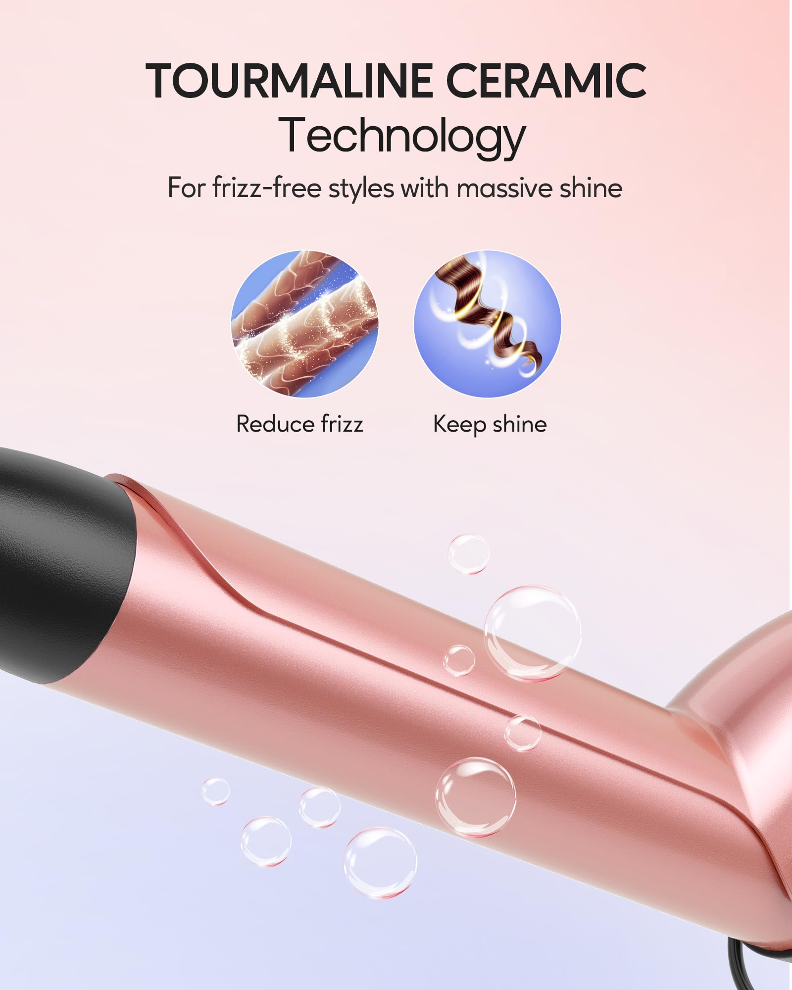 Wavytalk 5 In 1 Curling Iron,Curling Iron Set With Heated Round Brush And 4 Interchangeable Ceramic Curling Wand(0.5   -1.25''),