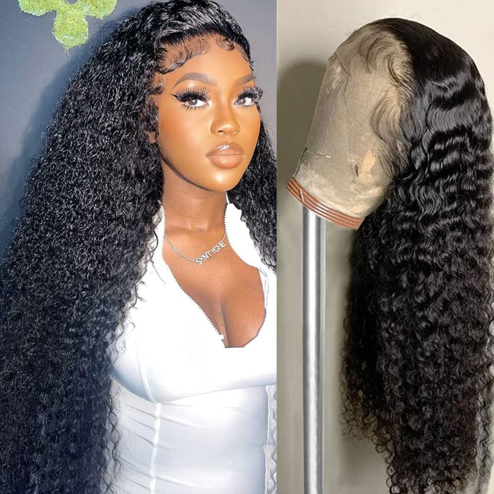 Laritaiya Hd Transparent Deep Wave Lace Front Wigs Human Hair 24Inch 13X4 Lace Front Wigs For Black Women 180 Density Pre Plucke